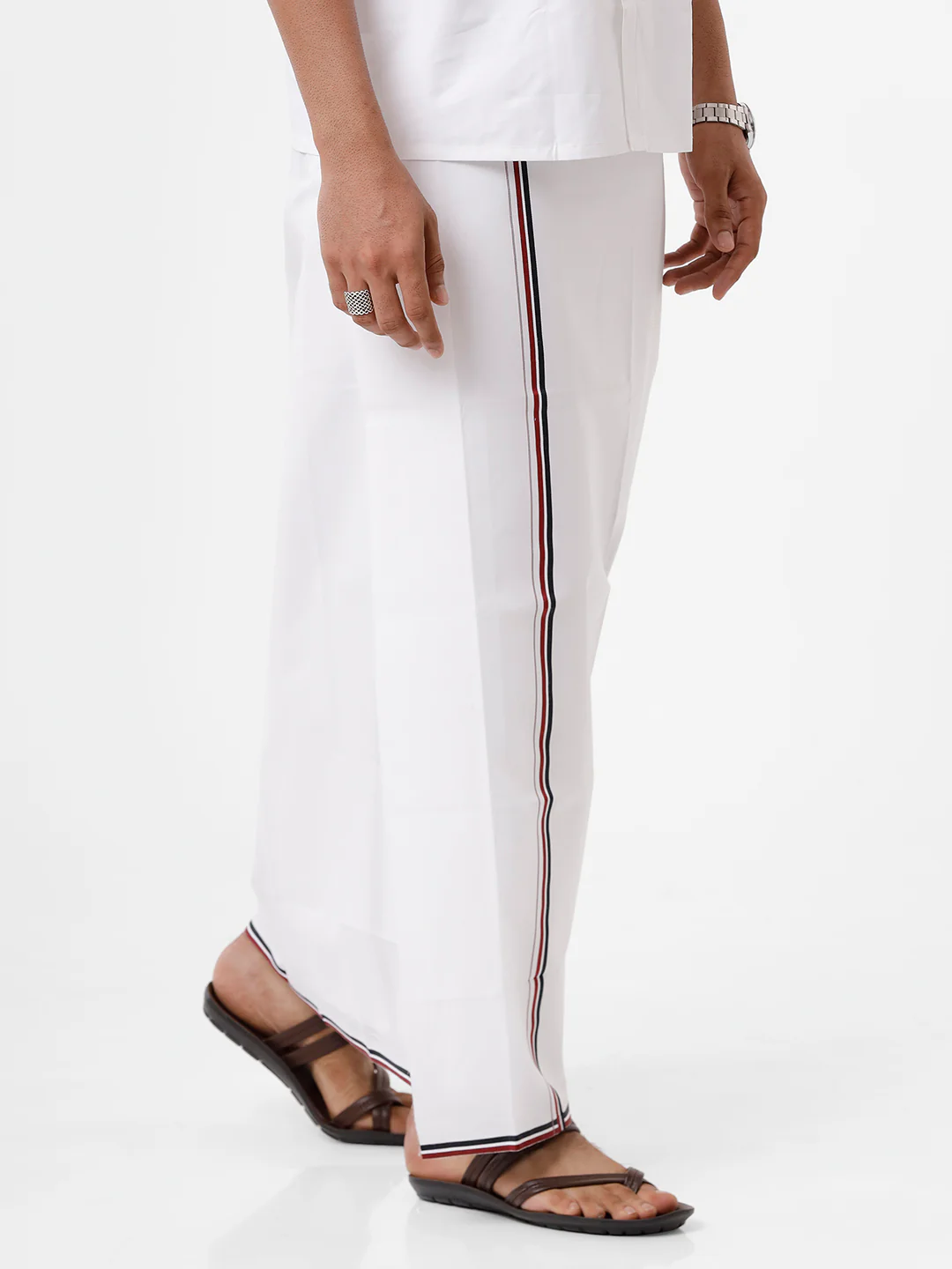 Men 100% Cotton Single Layer Political Dhoti MLA ADMK - Image 4