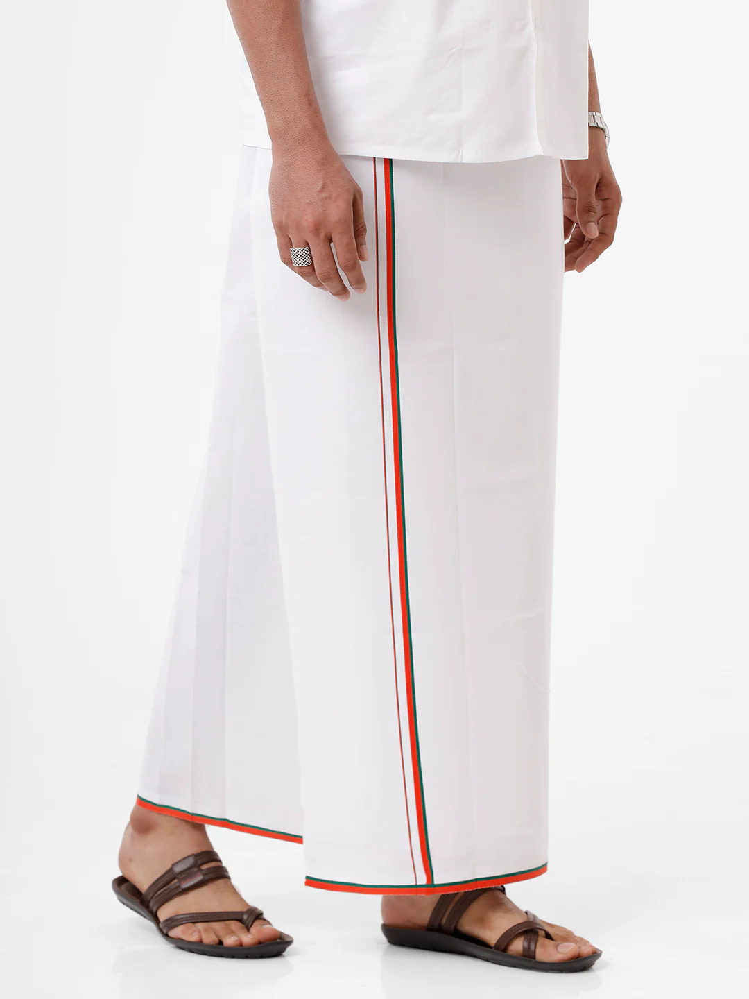 Men 100% Cotton Single Layer Political Dhoti MLA BJP - Image 3