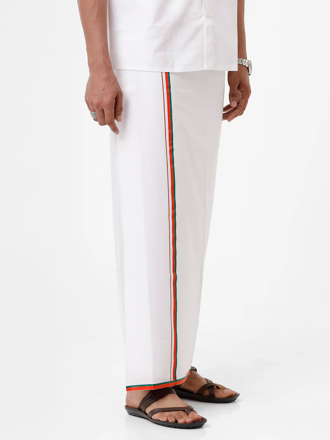 Men 100% Cotton Single Layer Political Dhoti MLA BJP - Image 4