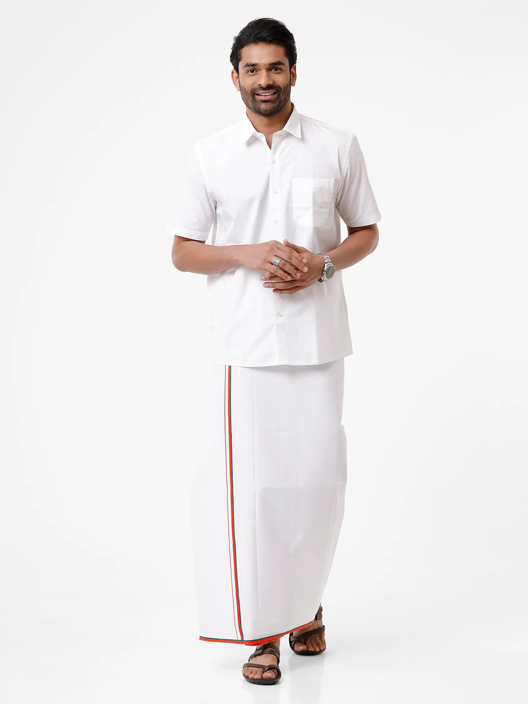 Men 100% Cotton Single Layer Political Dhoti MLA BJP - Image 5