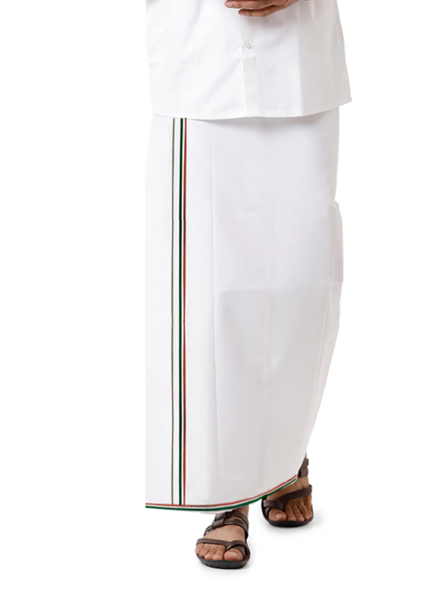 Men 100% Cotton Single Layer Political Dhoti MLA Congress - Image 2