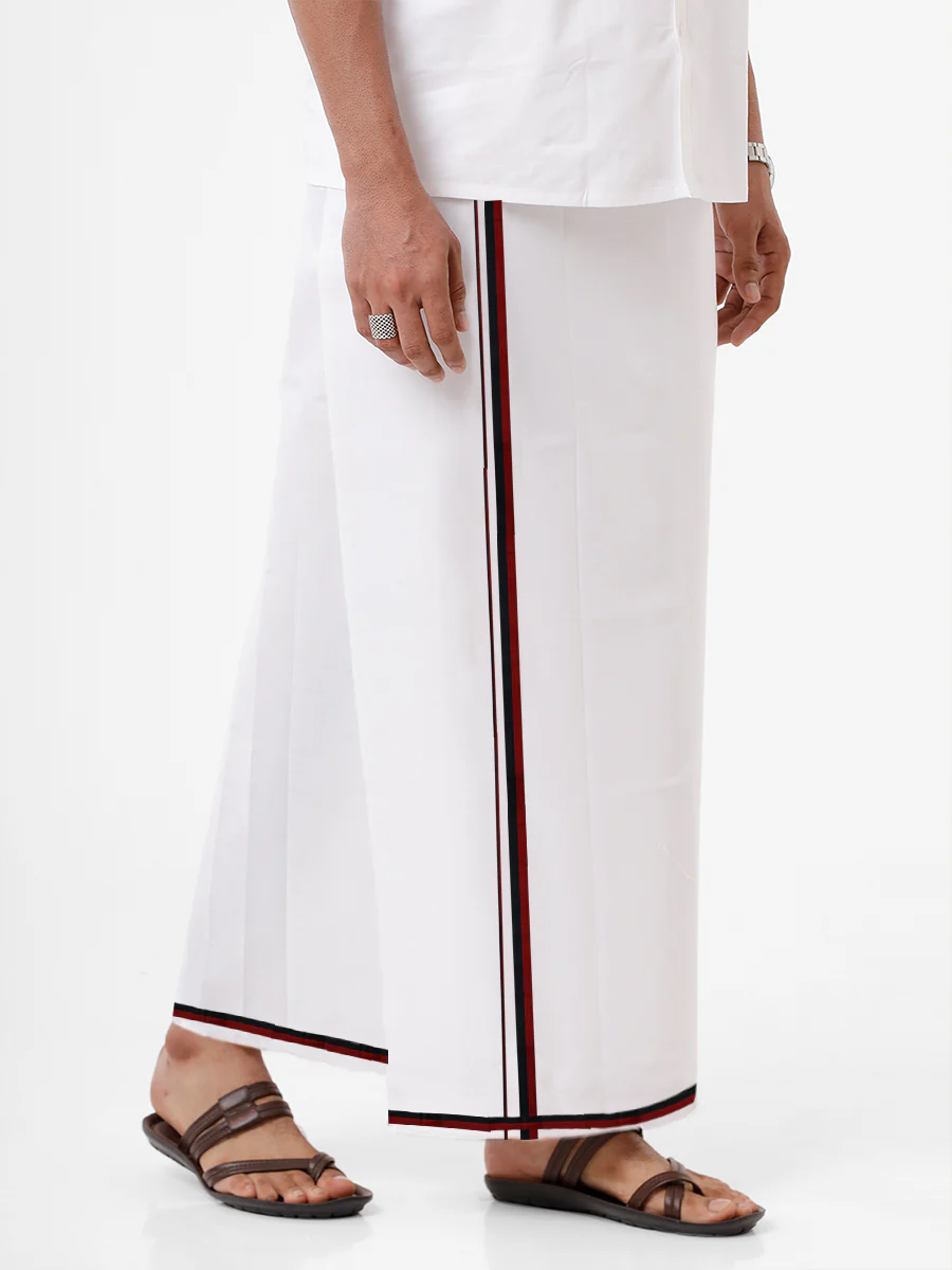 Men 100% Cotton Single Layer Political Dhoti MLA DMK - Image 2