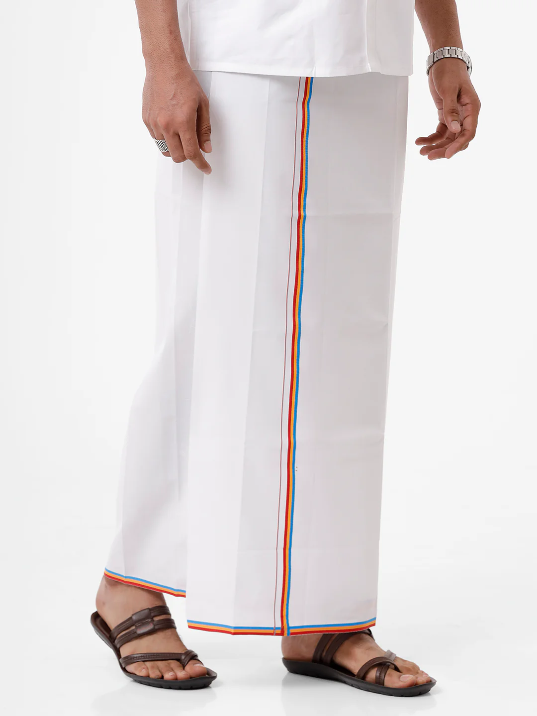 Men 100% Cotton Single Layer Political Dhoti PMK - Image 5