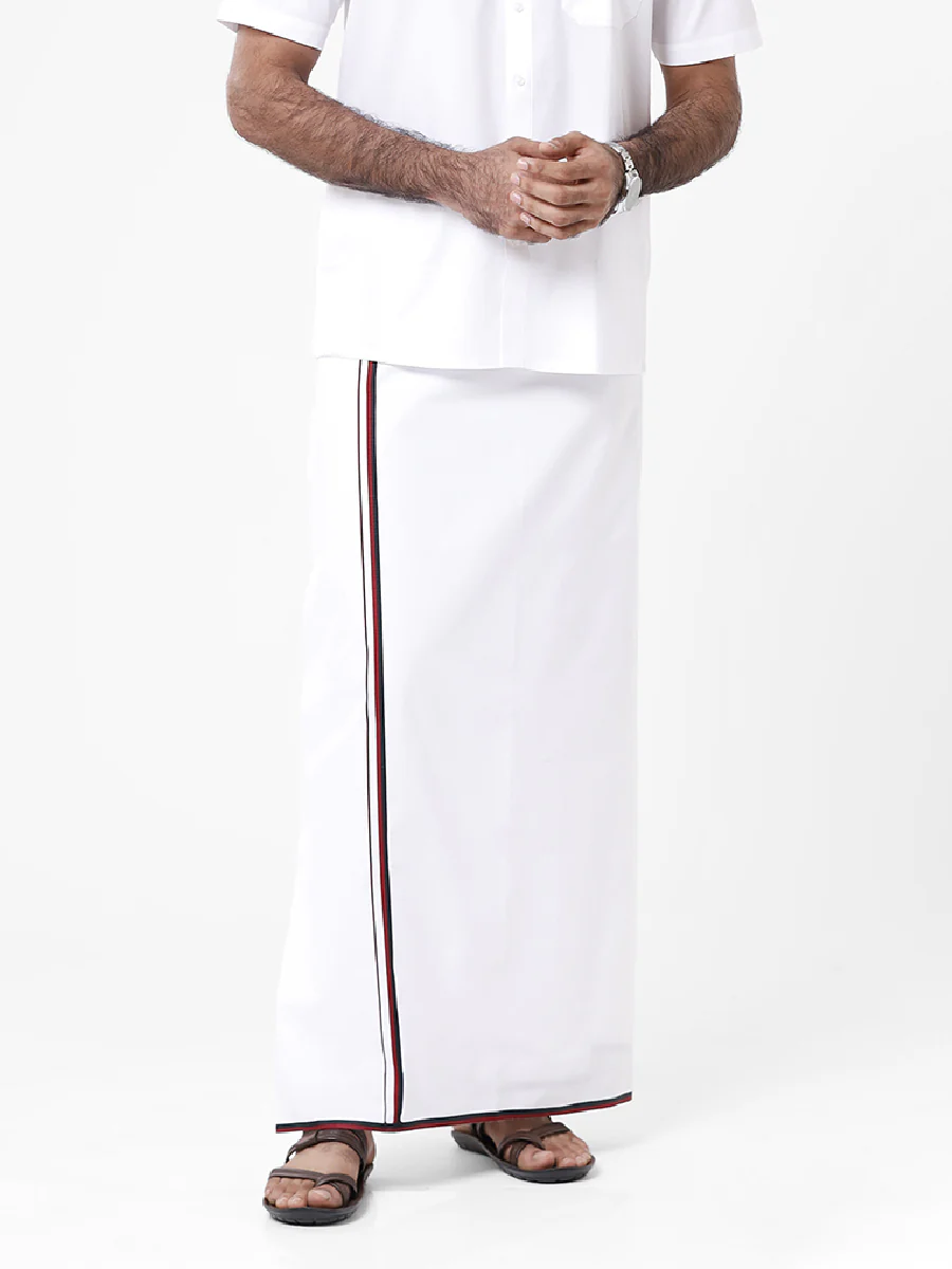 Men 100% Cotton Single Layer Political Dhoti Real Man DMK - Image 2