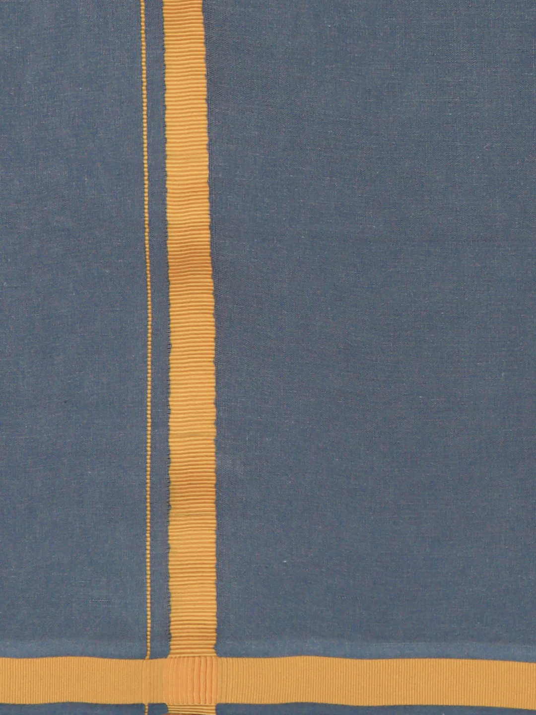 Men 100% Cotton Single Layer Steel Grey Dhoti with Big Border Poojan - Image 5