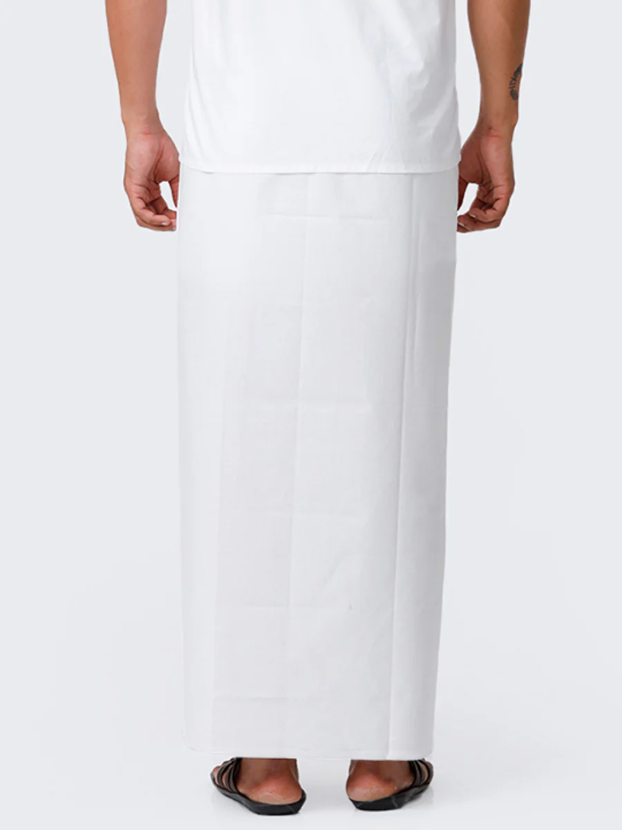 Men 100% Cotton Single Layer Stitched Prayer Dhoti with Small Border AL Mashoor - Image 4