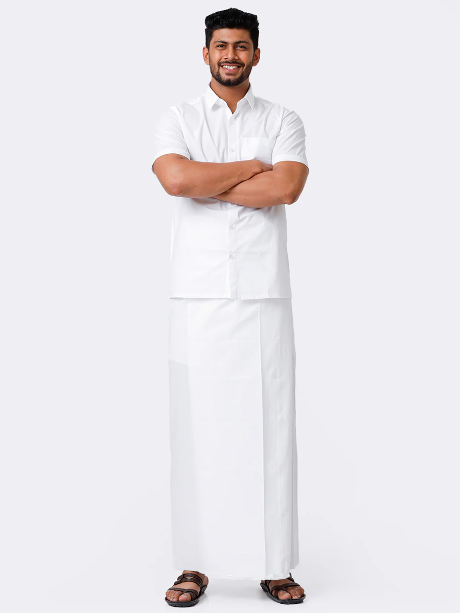Men 100% Cotton Single Layer Stitched Prayer Dhoti with Small Border AL Mashoor - Image 5