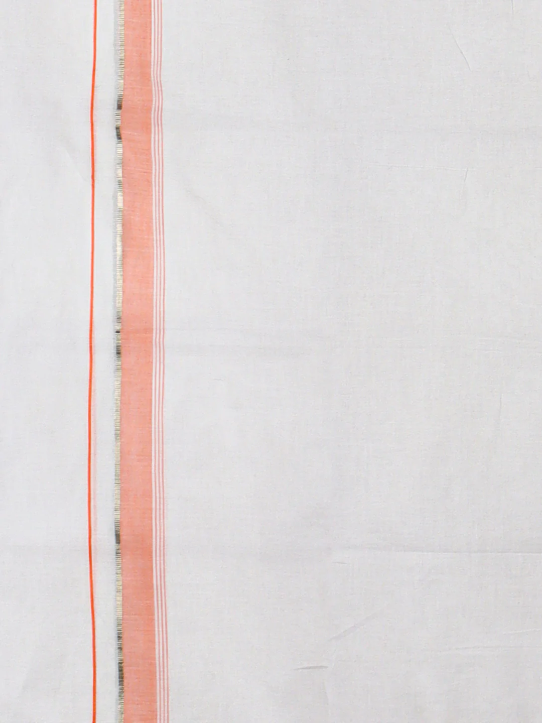 Men 100% Cotton Single Layer White Dhoti with Fancy Jari Border HJF04 - Image 4