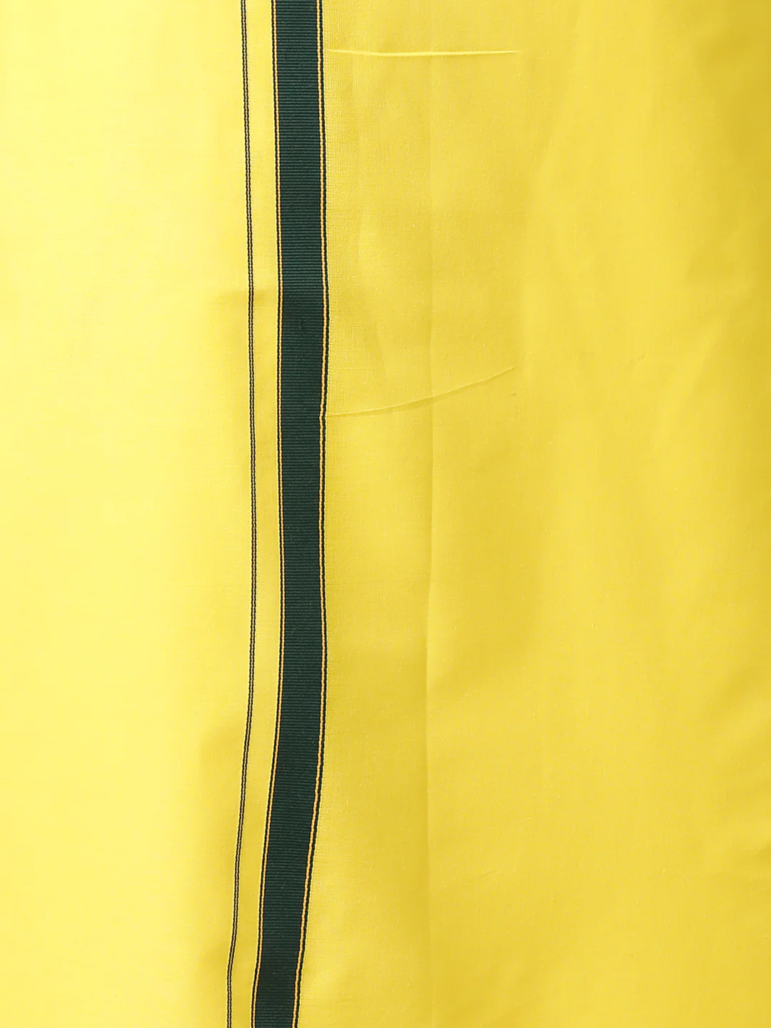 Men 100% Cotton Single Layer Yellow Dhoti with Mayilkhan Border Brindhavan - Image 5