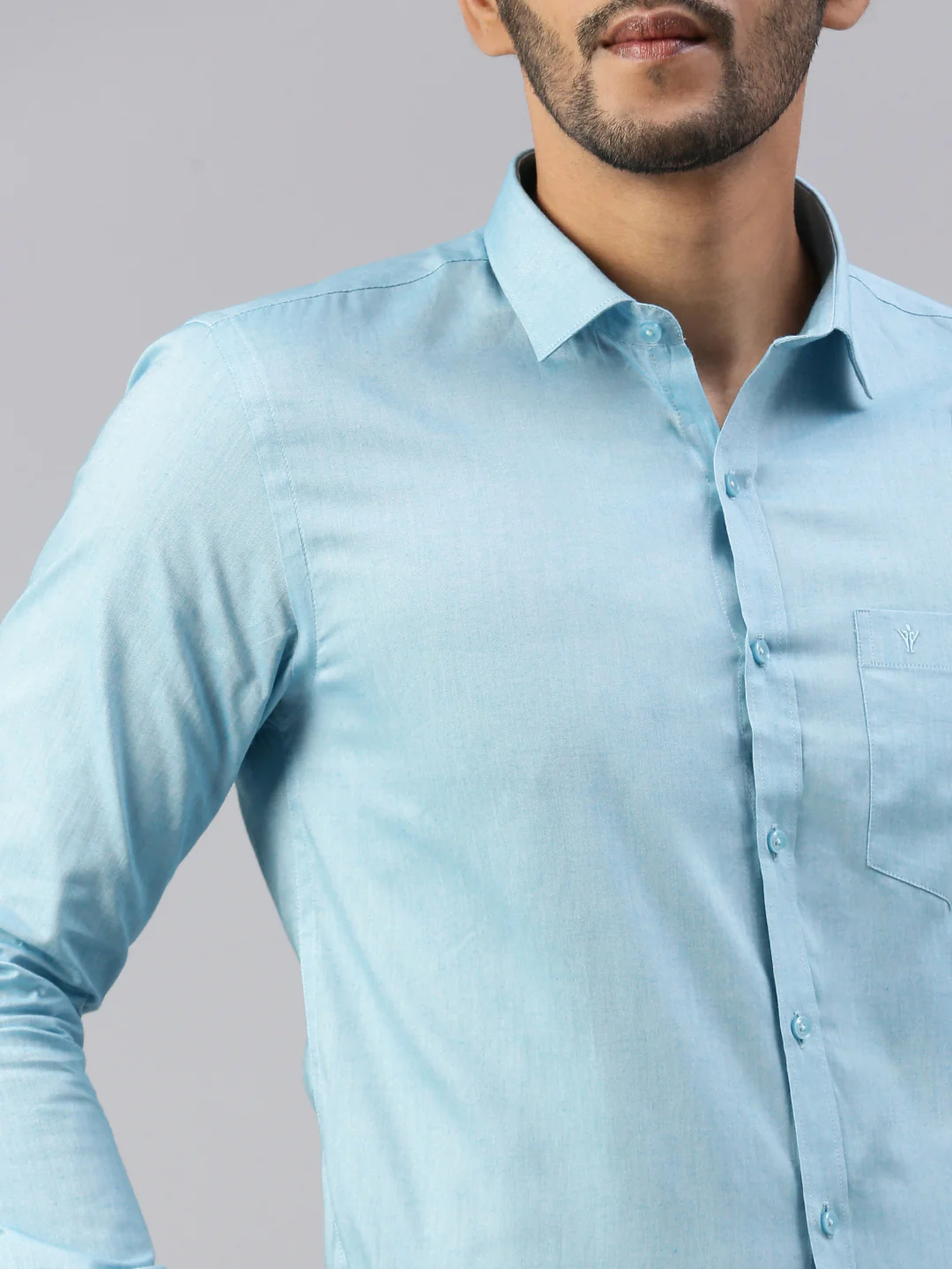 Men 100% Cotton Smart Fit Shirt Blue CL6 GD6 - Image 6