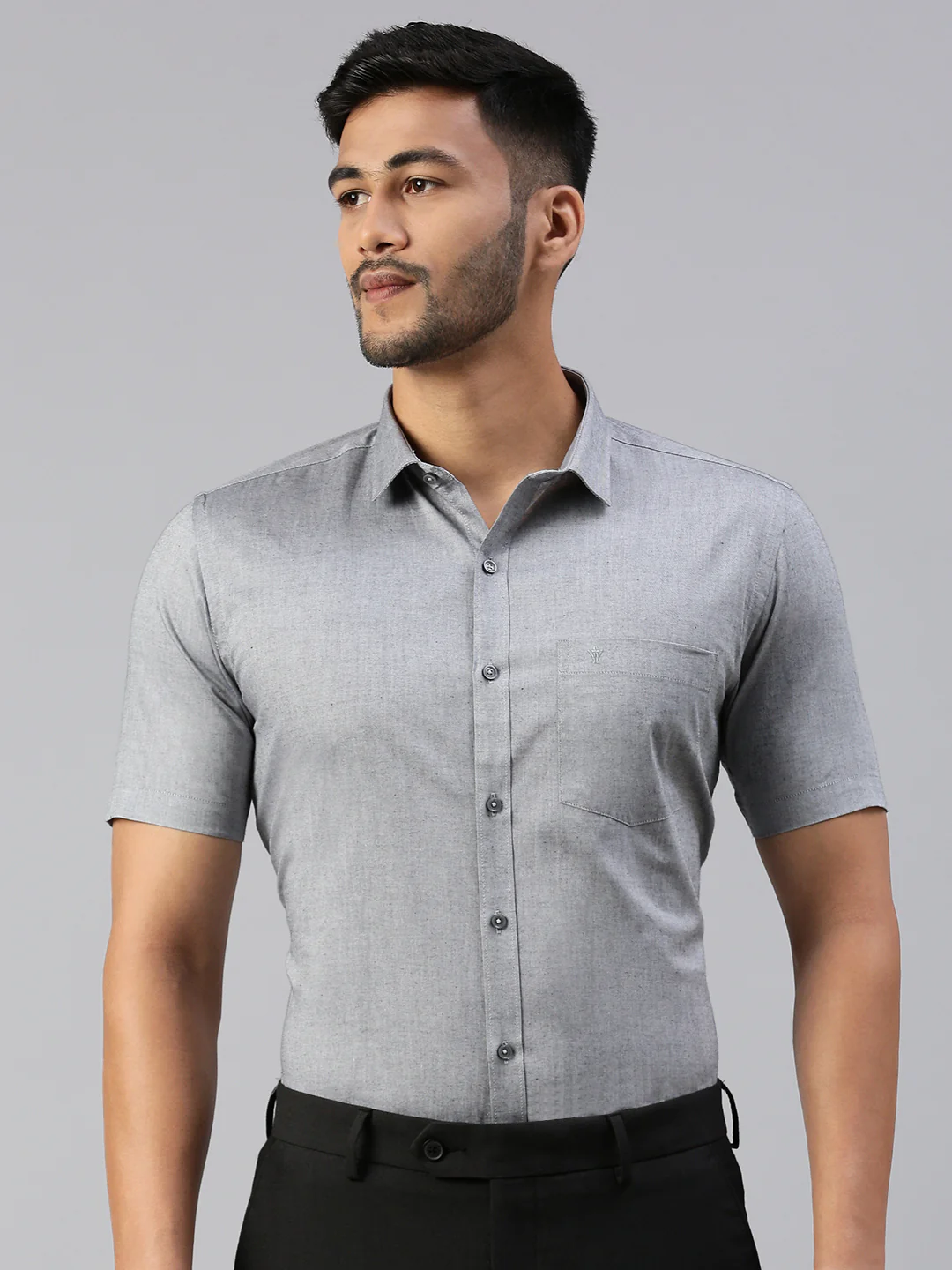 Men 100% Cotton Smart Fit Shirt Grey CL6 GD3 - Image 3