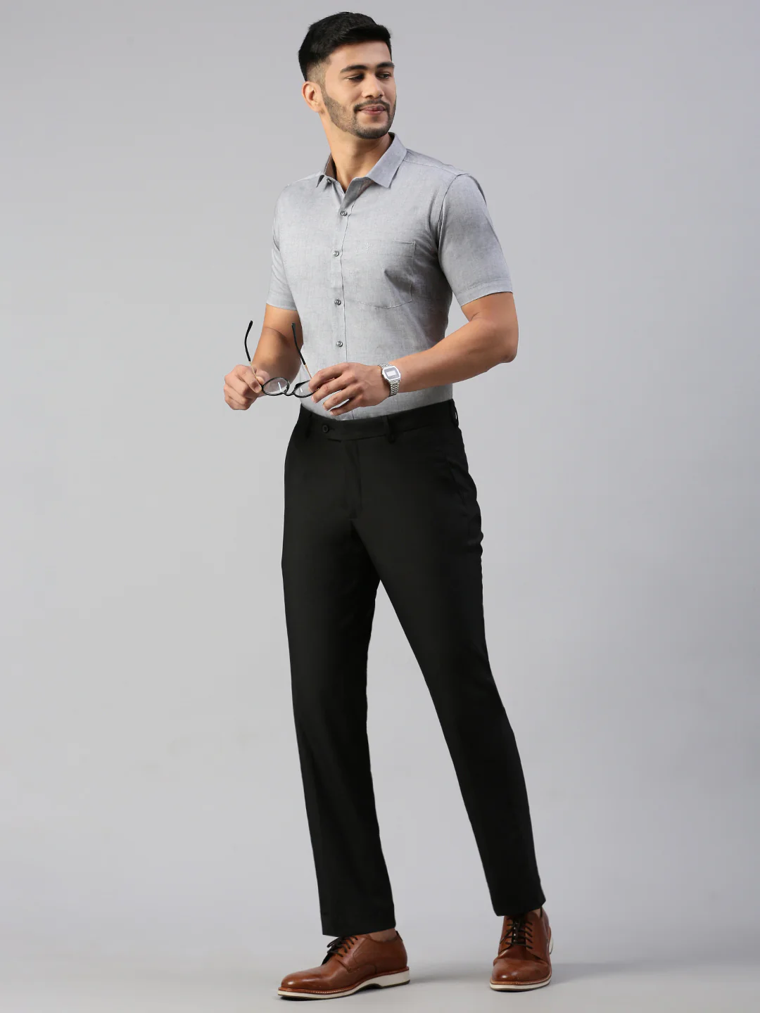 Men 100% Cotton Smart Fit Shirt Grey CL6 GD3 - Image 8