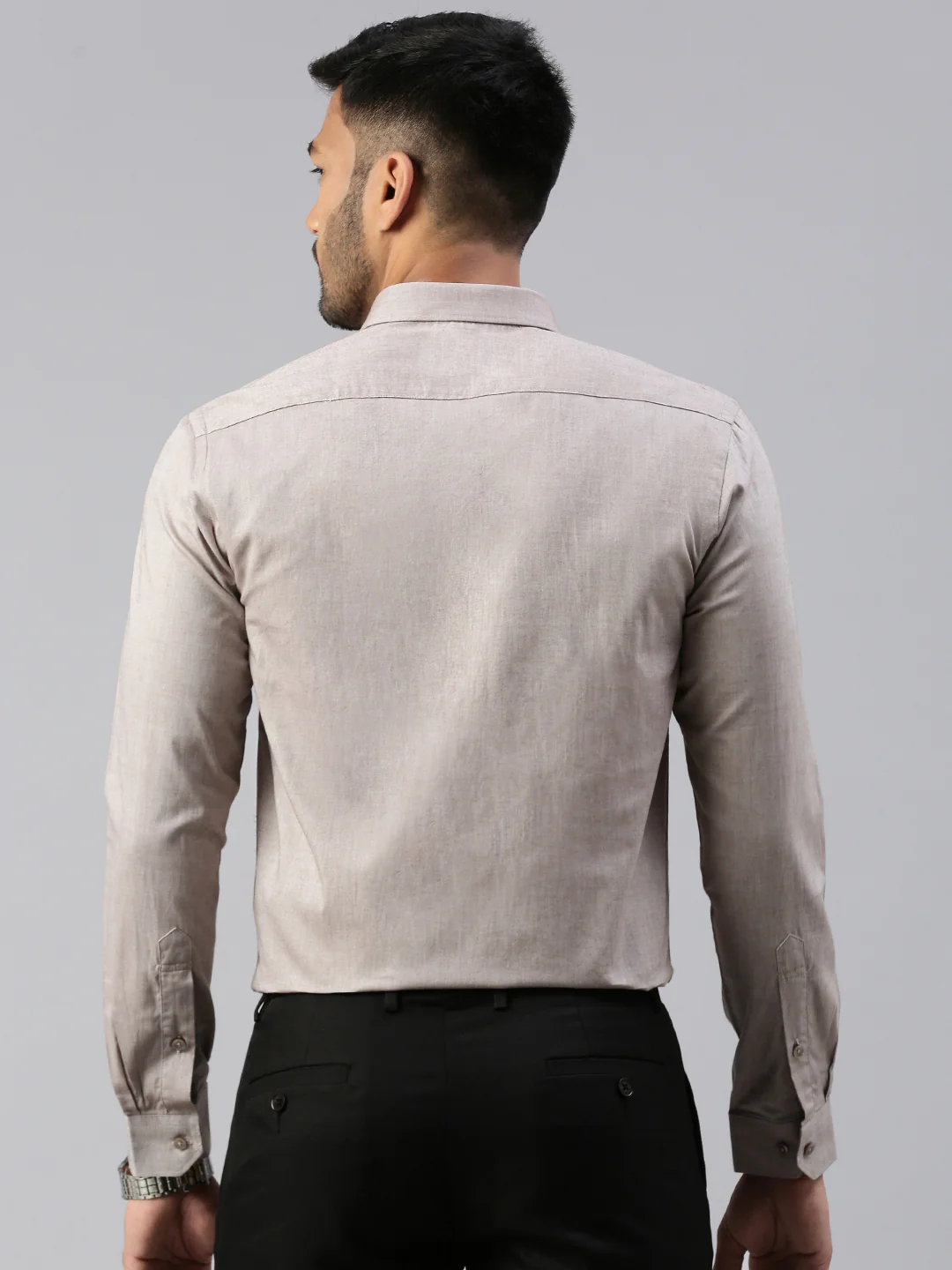 Men 100% Cotton Smart Fit Shirt Light Grey CL6 GD5 - Image 5
