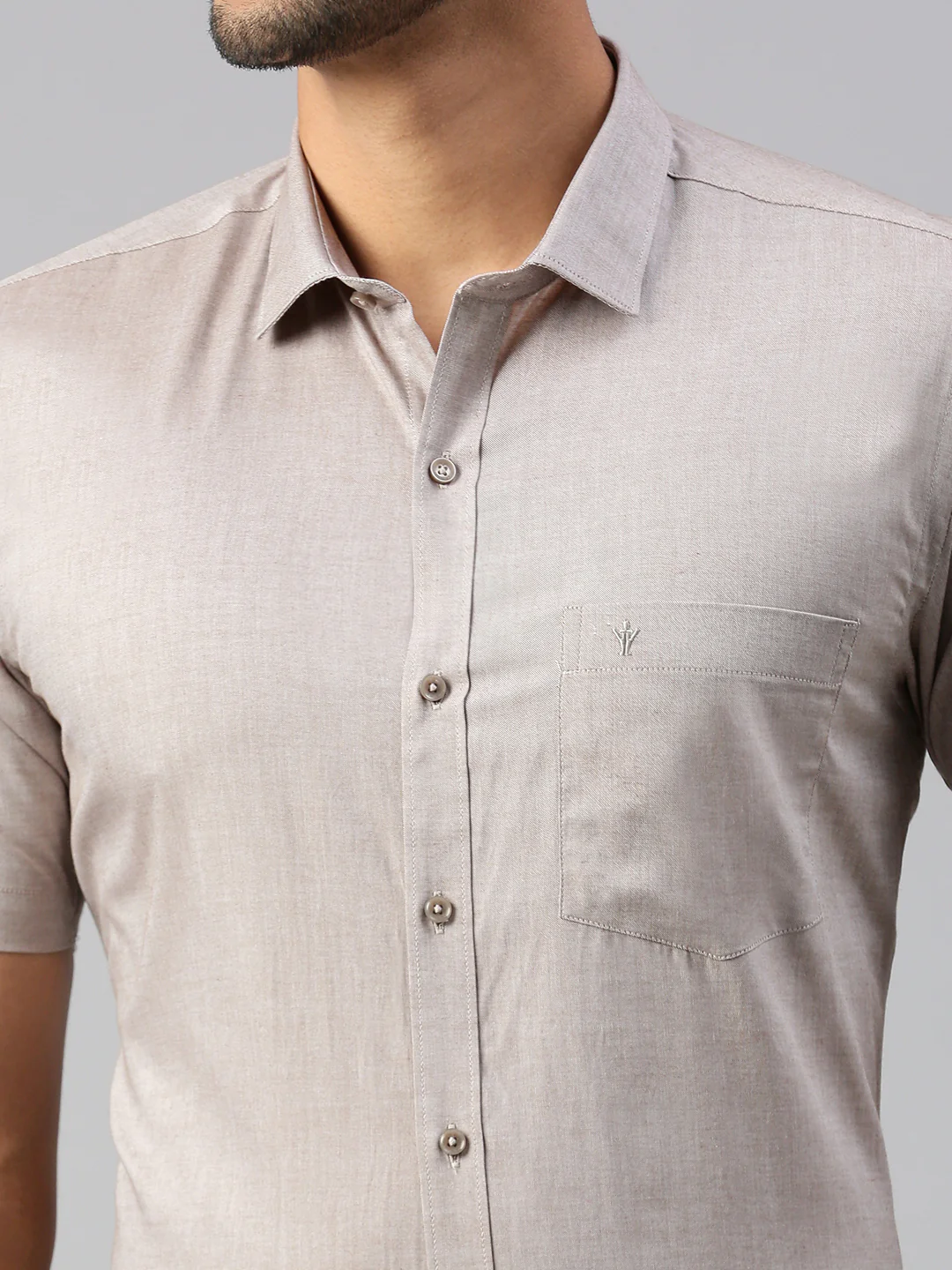 Men 100% Cotton Smart Fit Shirt Light Grey CL6 GD5 - Image 6