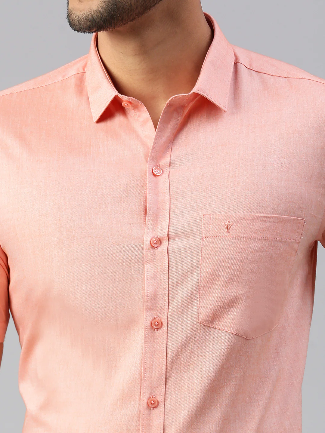 Men 100% Cotton Smart Fit Shirt Orange CL6 GD4 - Image 6