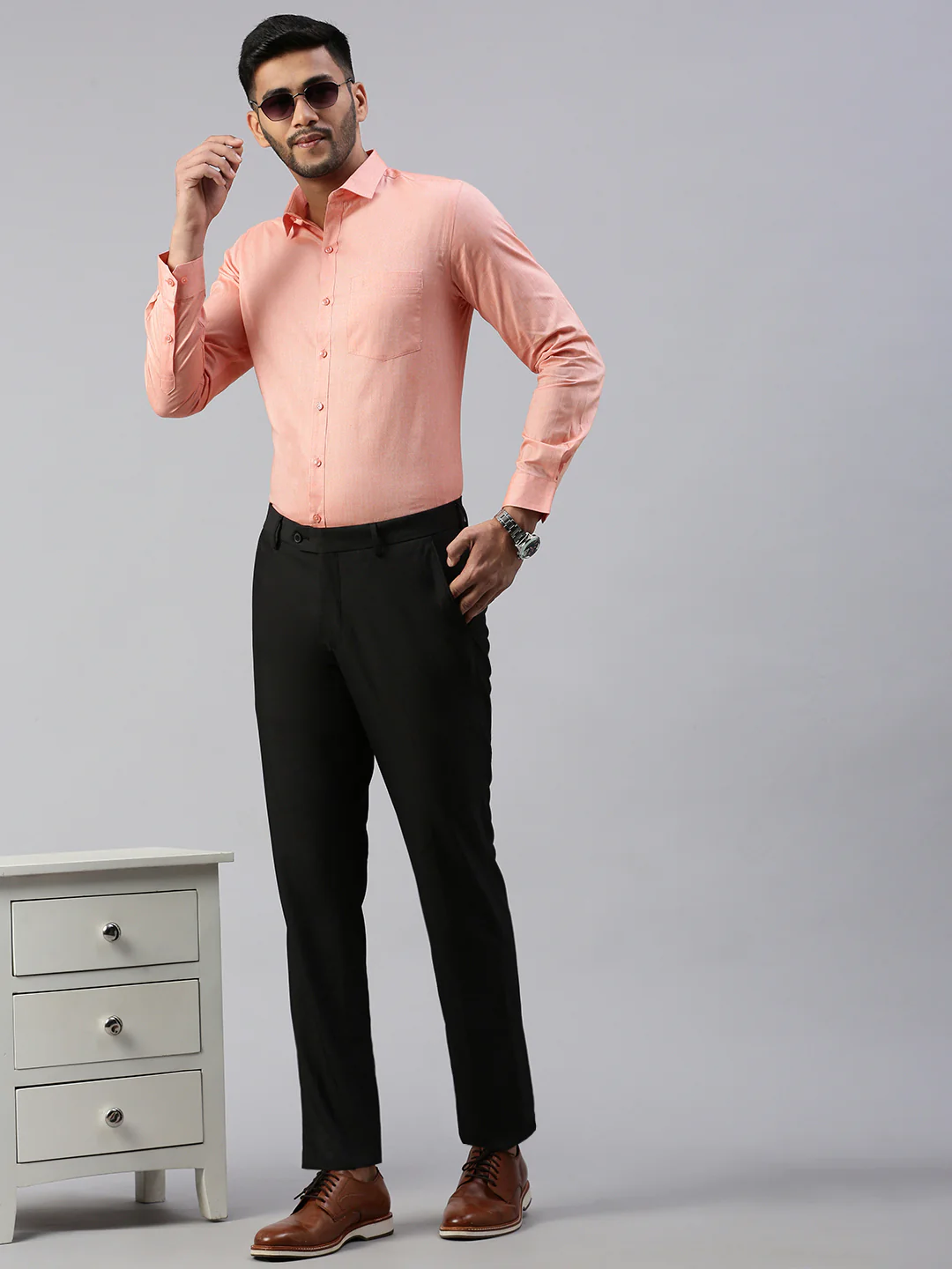 Men 100% Cotton Smart Fit Shirt Orange CL6 GD4 - Image 7