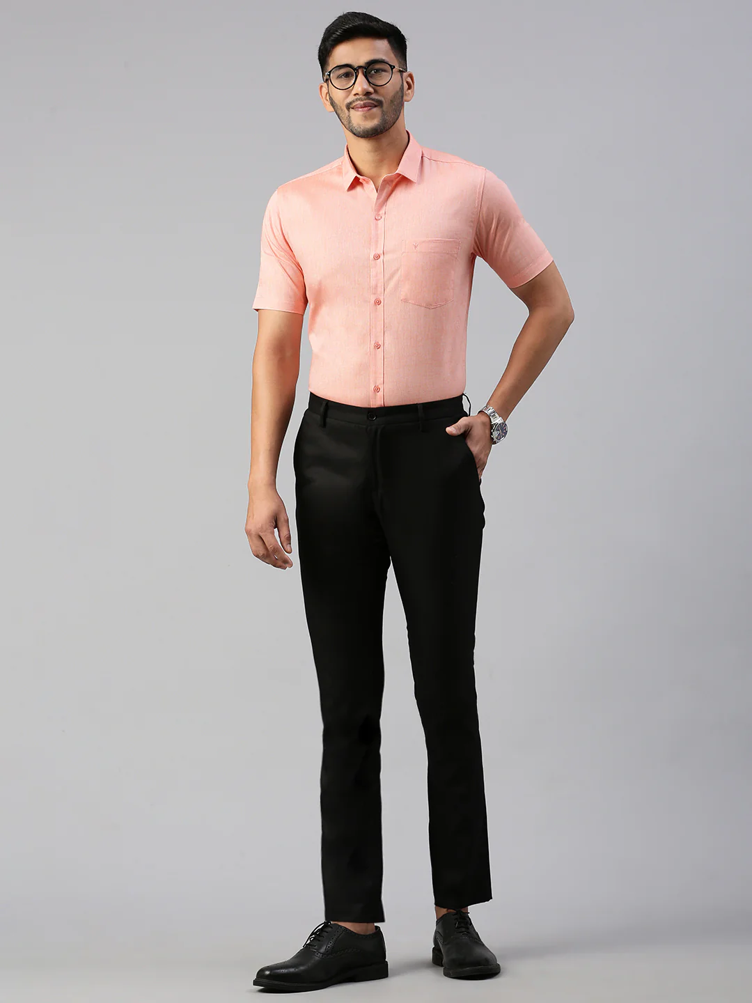 Men 100% Cotton Smart Fit Shirt Orange CL6 GD4 - Image 8