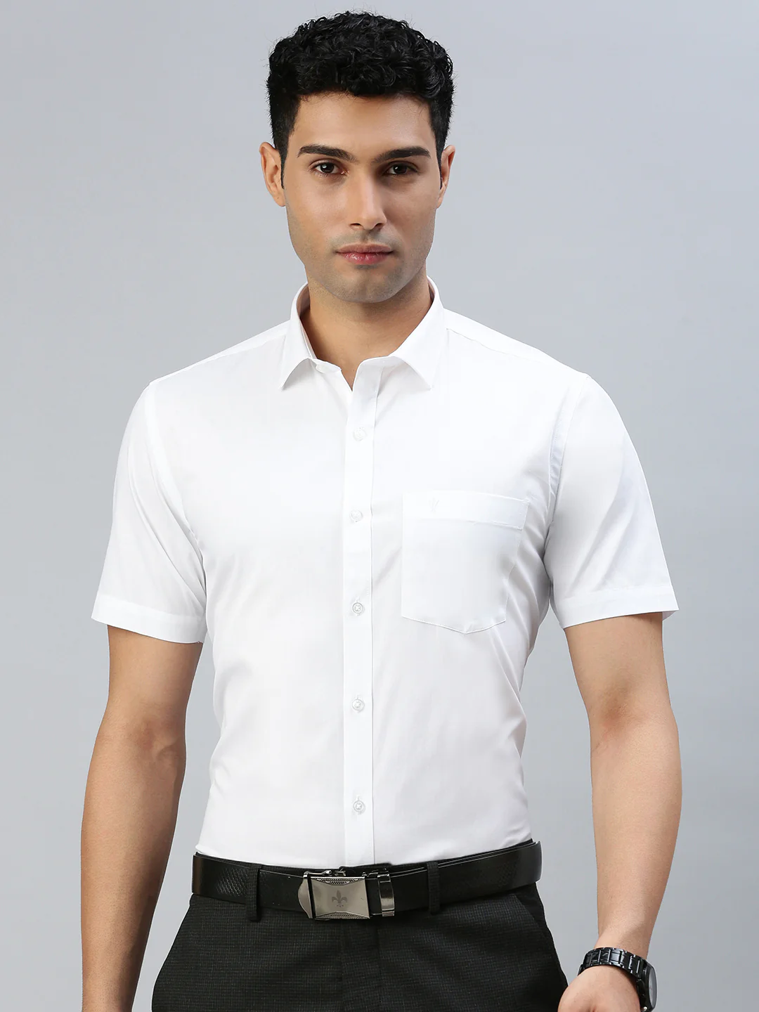 Men 100% Cotton White Half Sleeves Shirt Winner (2 Pcs Pack) - Image 3