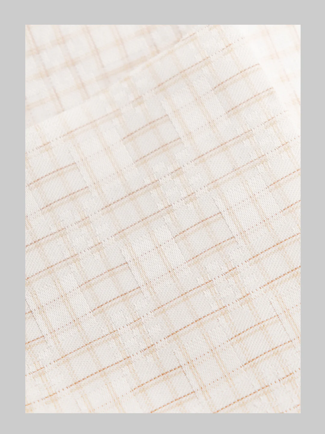 Men 100% Giza Cotton Checked White with Brown Shirt Fabric Jackpot - Image 2