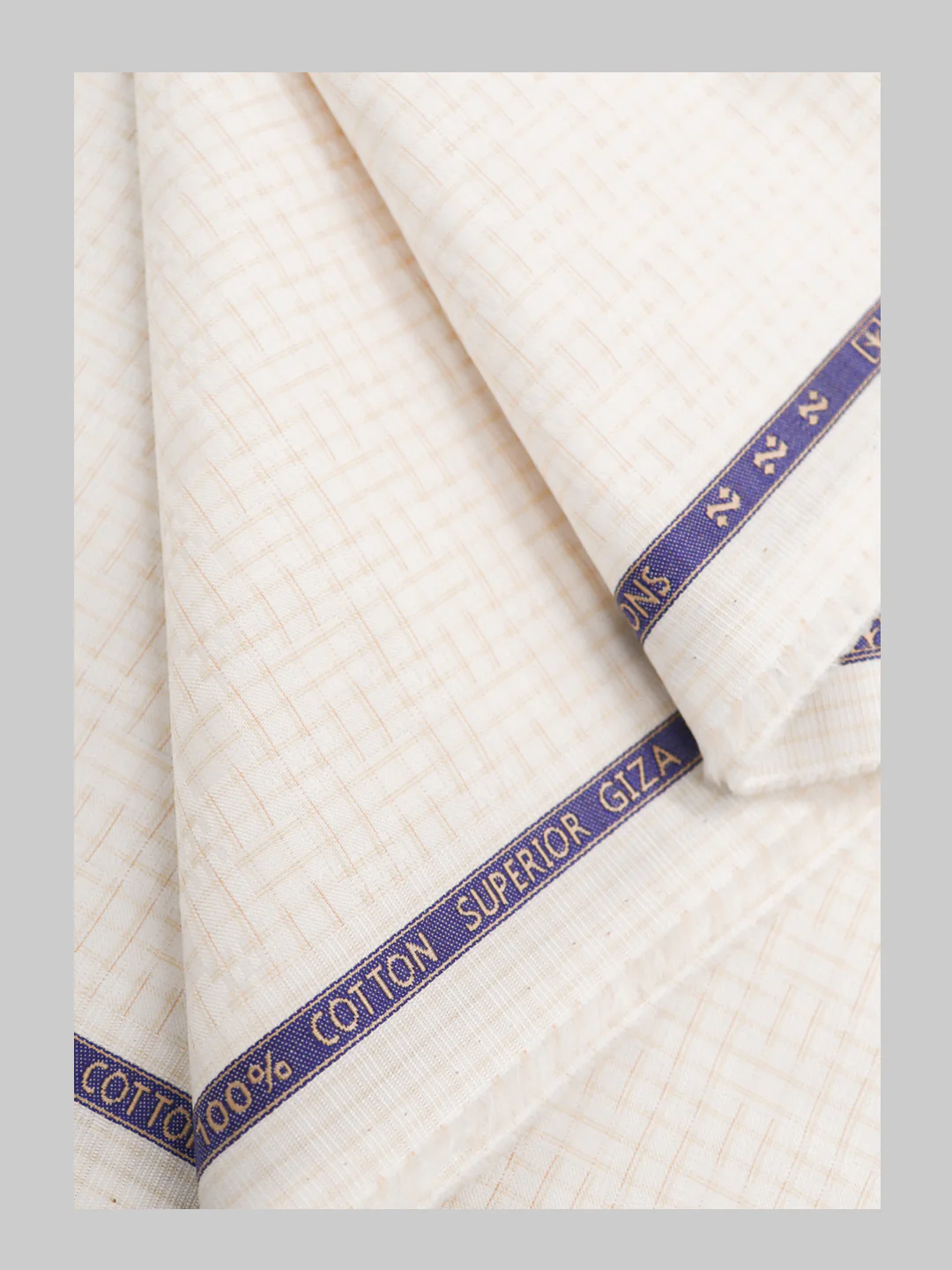 Men 100% Giza Cotton Checked White with Brown Shirt Fabric Jackpot - Image 3