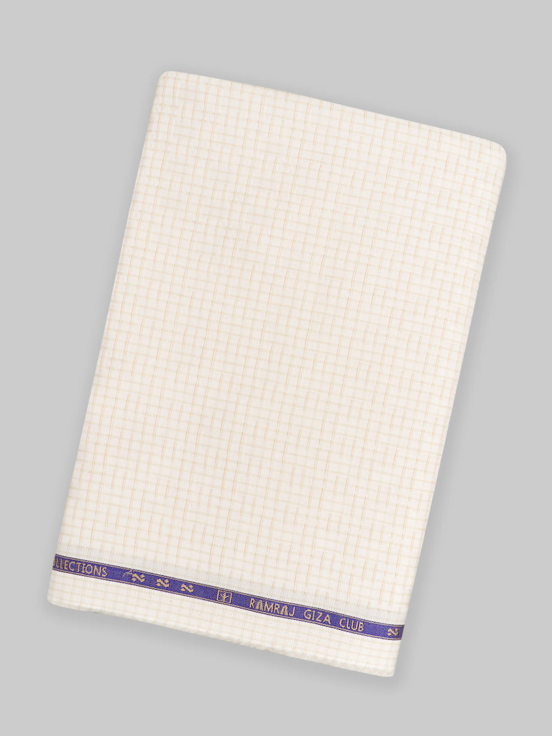 Men 100% Giza Cotton Checked White with Brown Shirt Fabric Jackpot - Image 5
