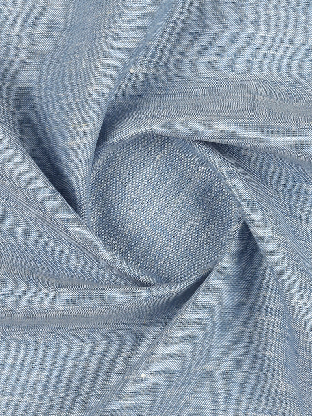 Men 100% Pure Linen Blue Plain Shirt Fabric - Image 2