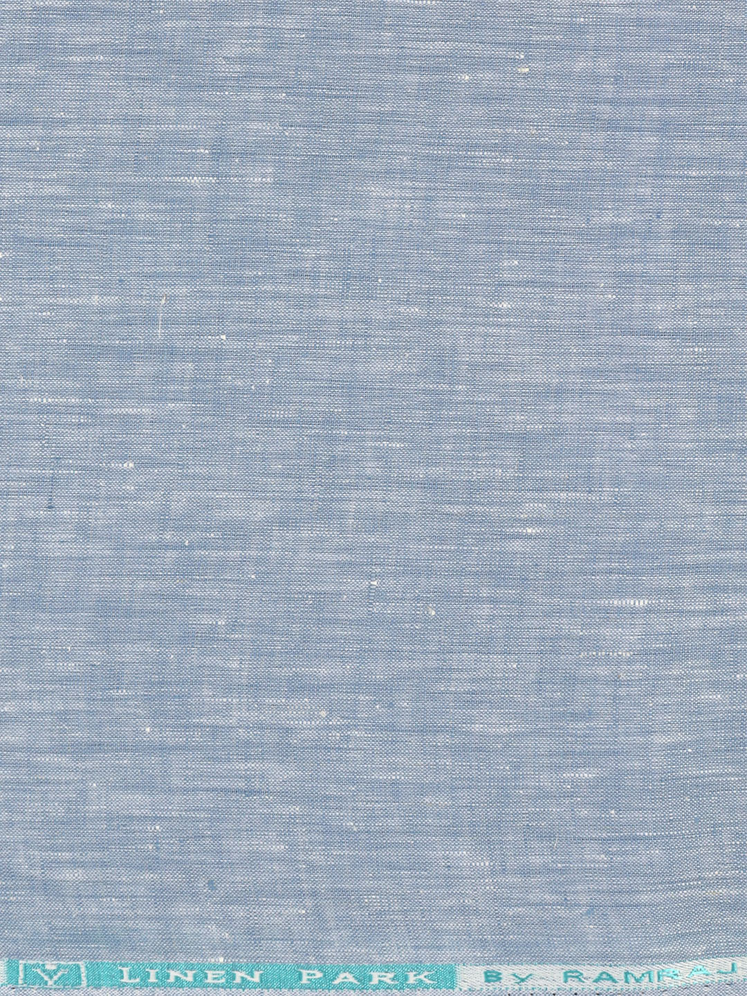 Men 100% Pure Linen Blue Plain Shirt Fabric - Image 3
