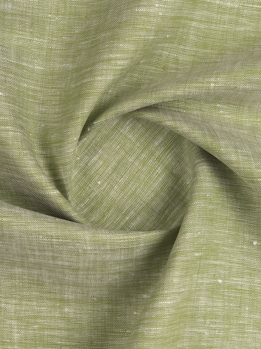 Men 100% Pure Linen Green Plain Shirt Fabric - Image 2