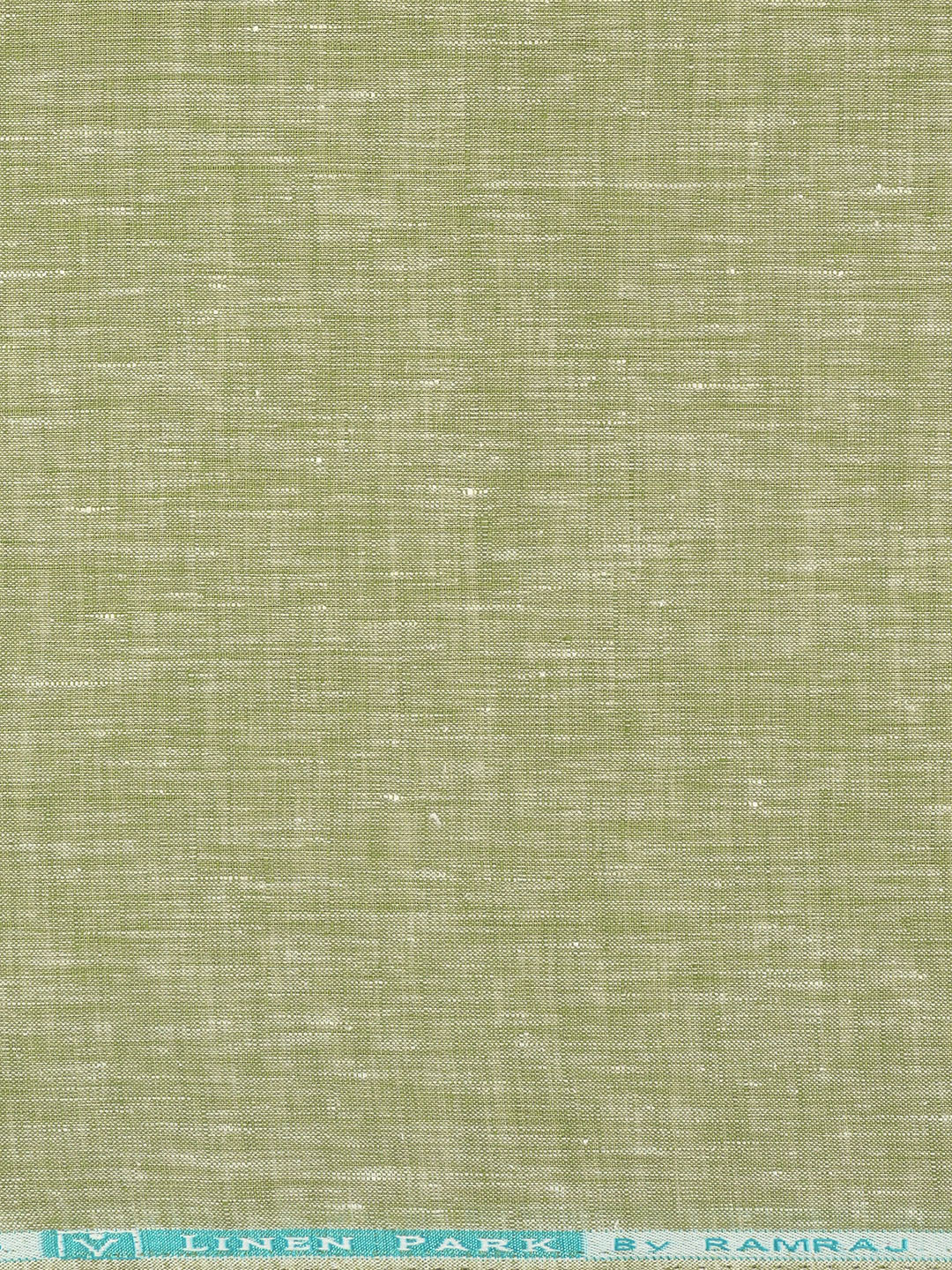 Men 100% Pure Linen Green Plain Shirt Fabric - Image 3