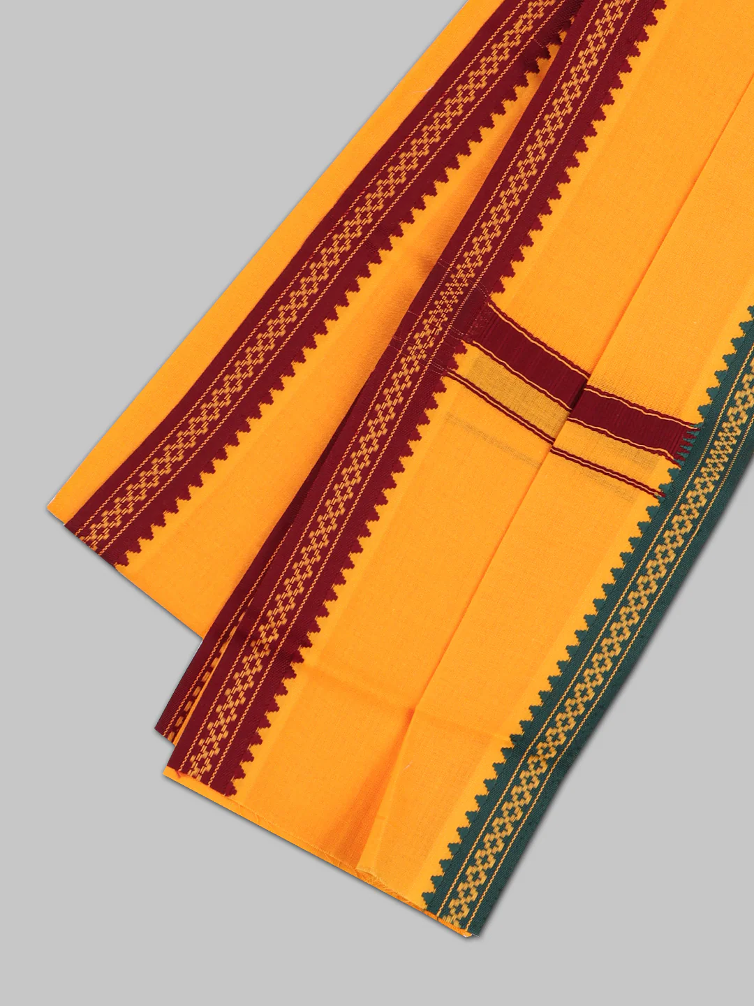 Men Angavastram Towel Light Orange - Image 2