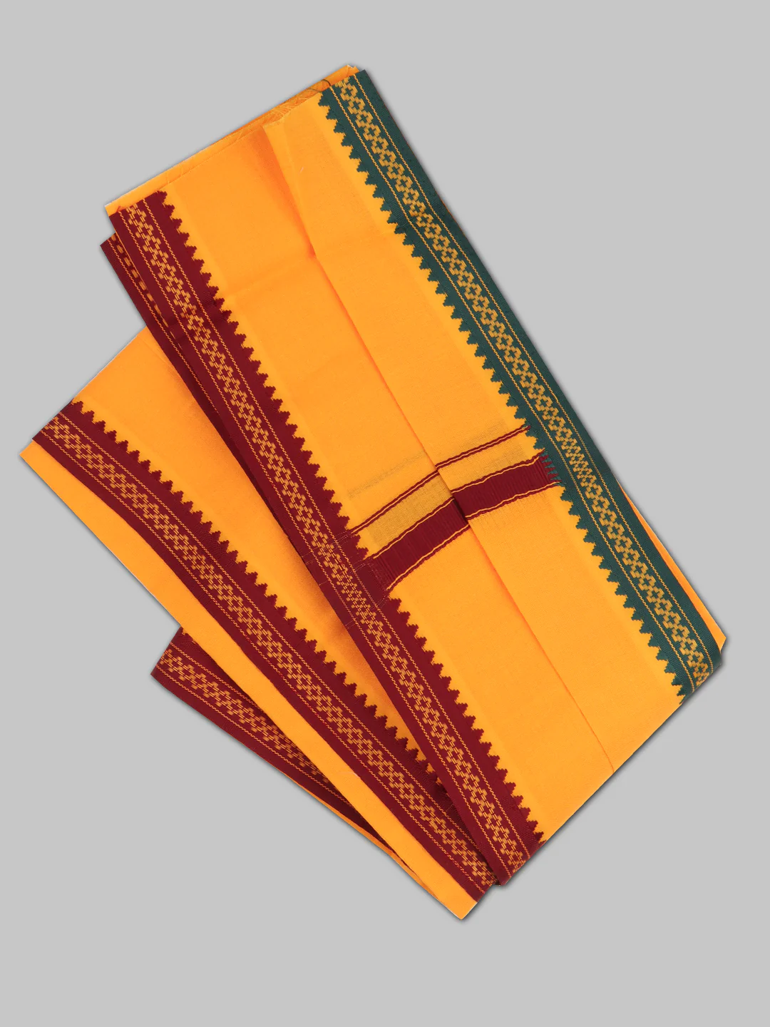 Men Angavastram Towel Light Orange Slokam(Pack of 2) - Image 3