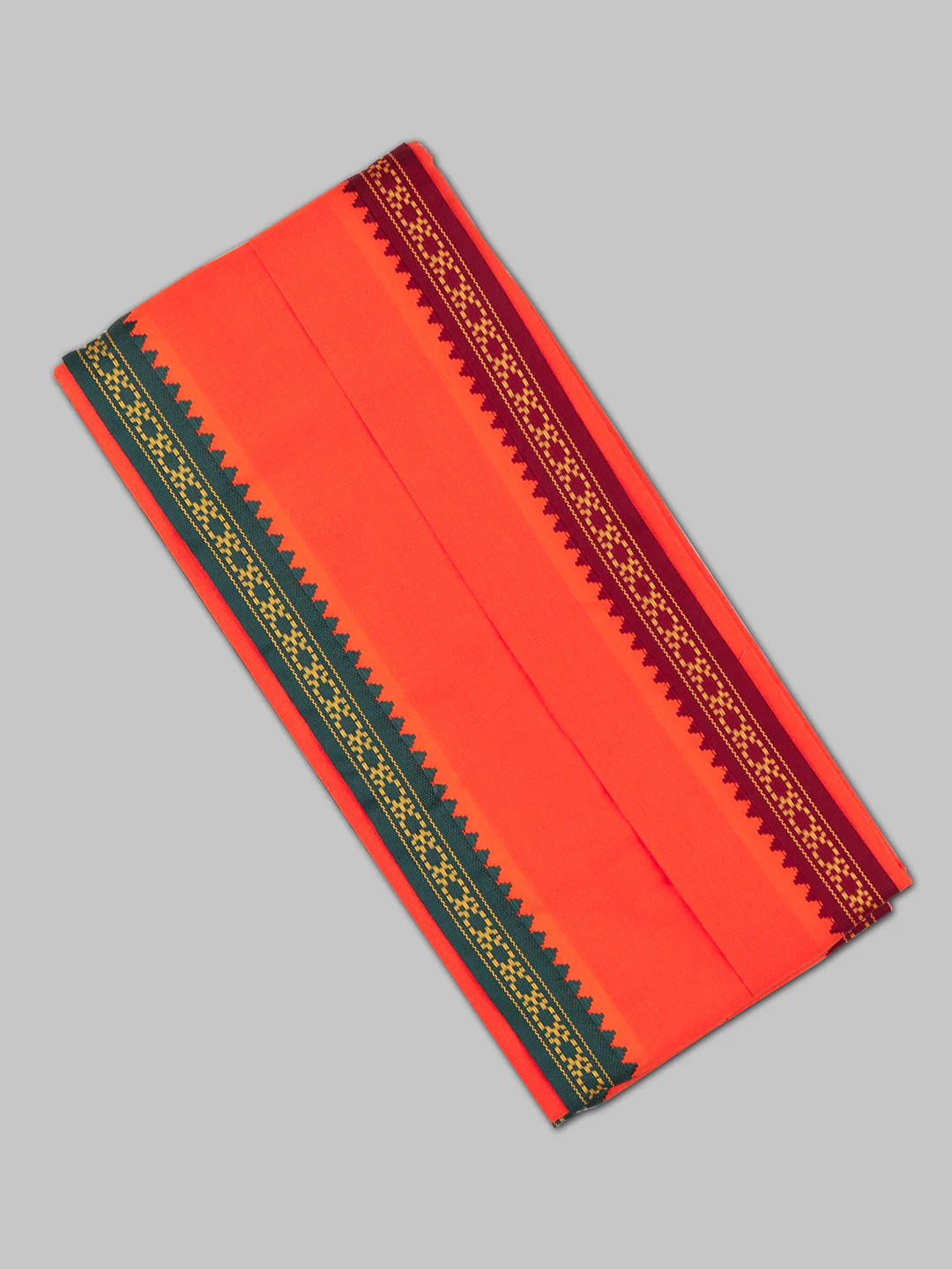 Men Angavastram Towel Orange - Image 2