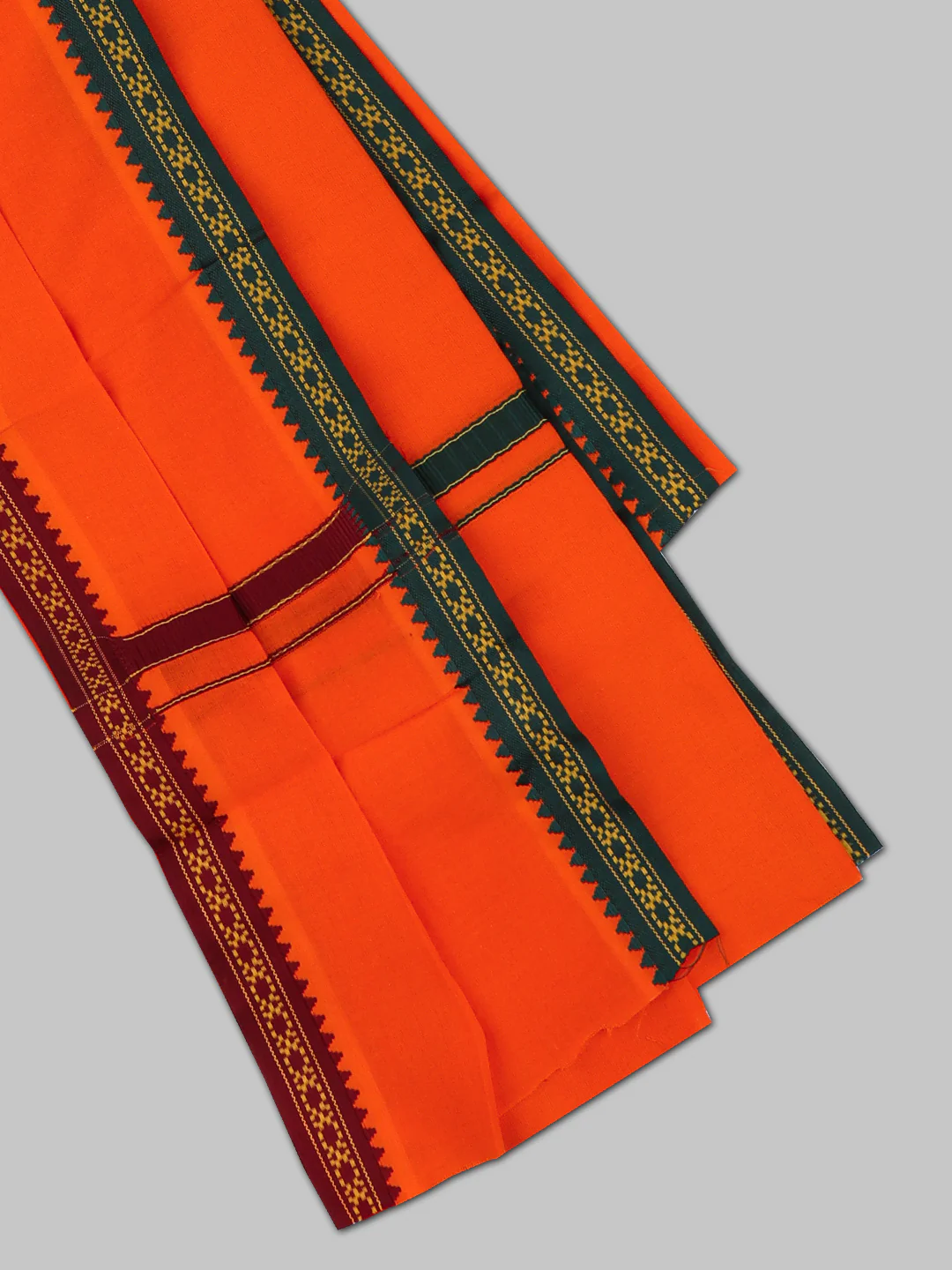 Men Angavastram Towel Orange - Image 3