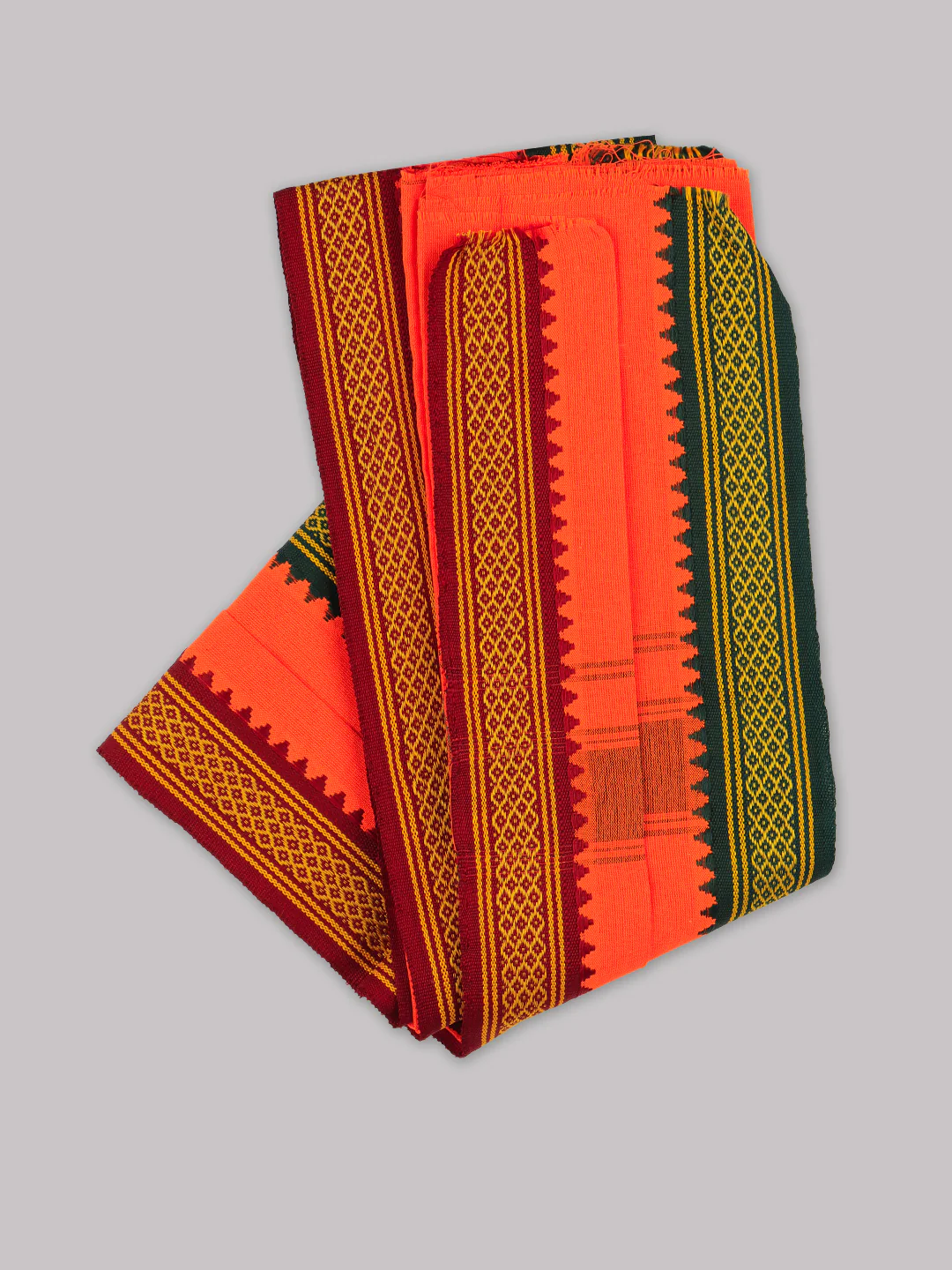 Men Angavastram Towel Vedant Orange (Pack of 2) - Image 2