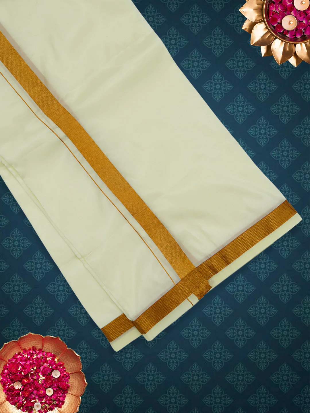 Men Art Silk Dhoti & Shirting Set B.Scotch Ashirwath (2 in 1) - Image 3