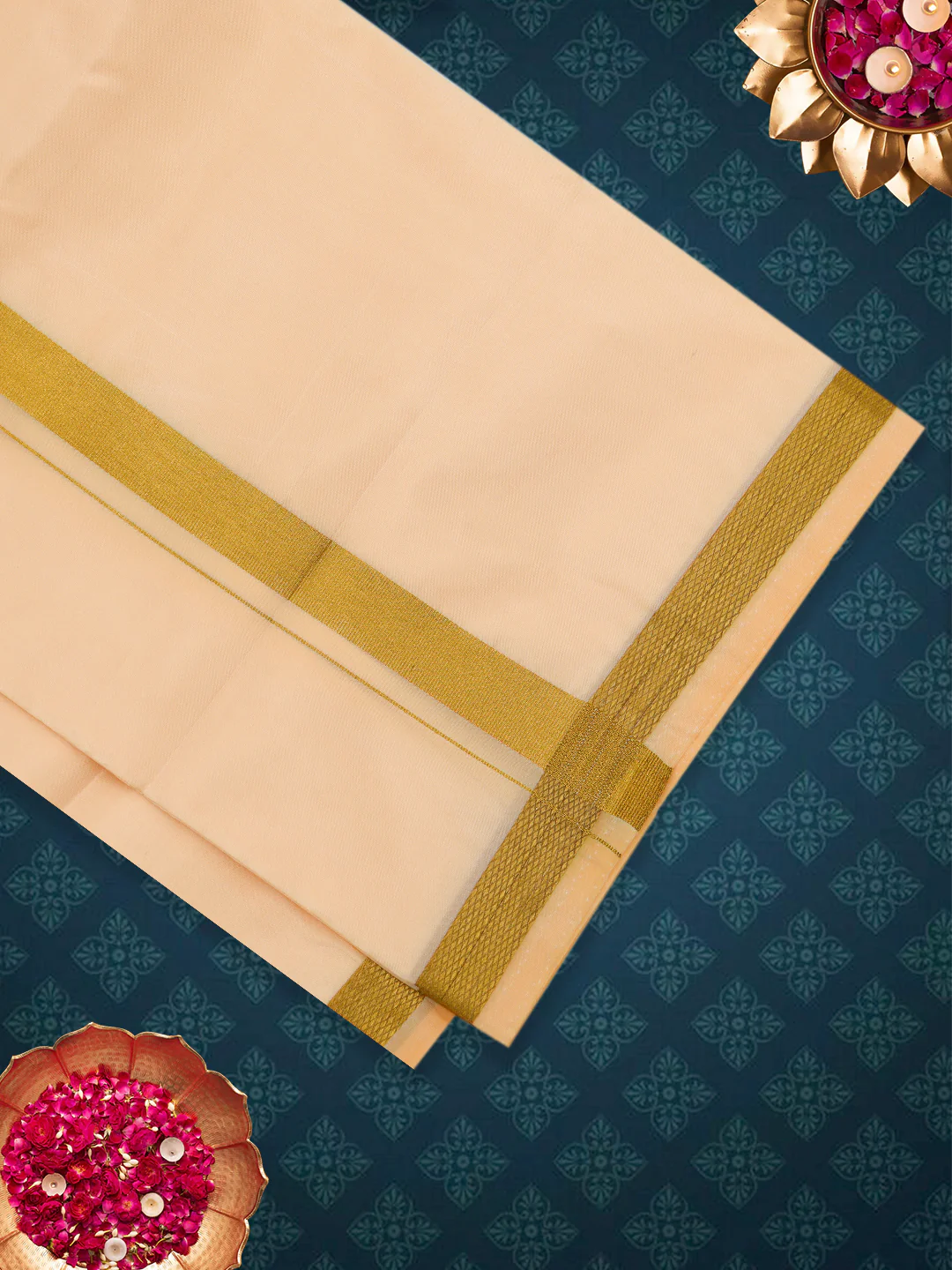 Men Art Silk Dhoti & Shirting Set Champ Ashirwath (2 in 1) - Image 4