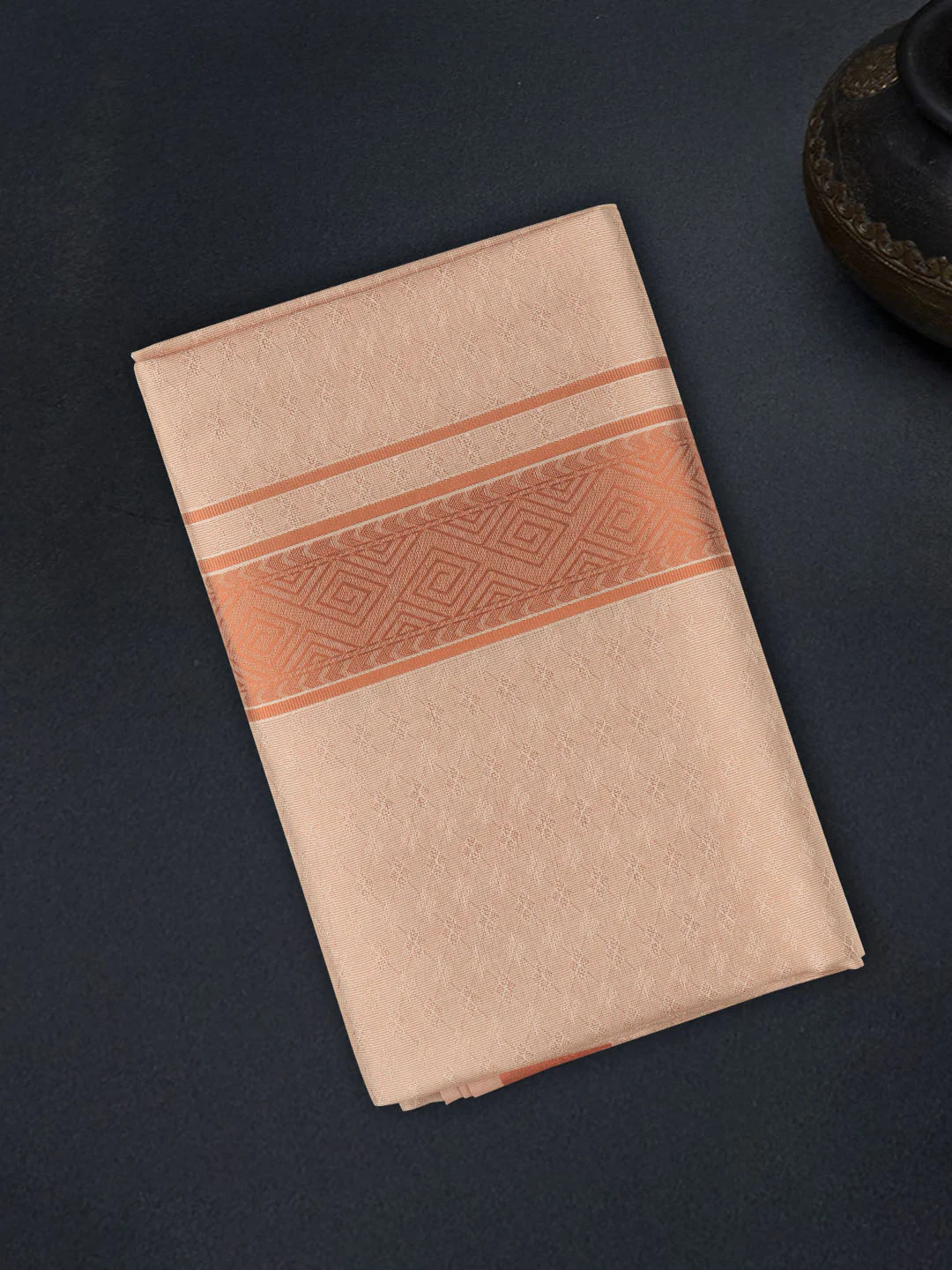 Men Art Silk Dhoti & Shirting Set Copper Moon Stone(2*1) - Image 3