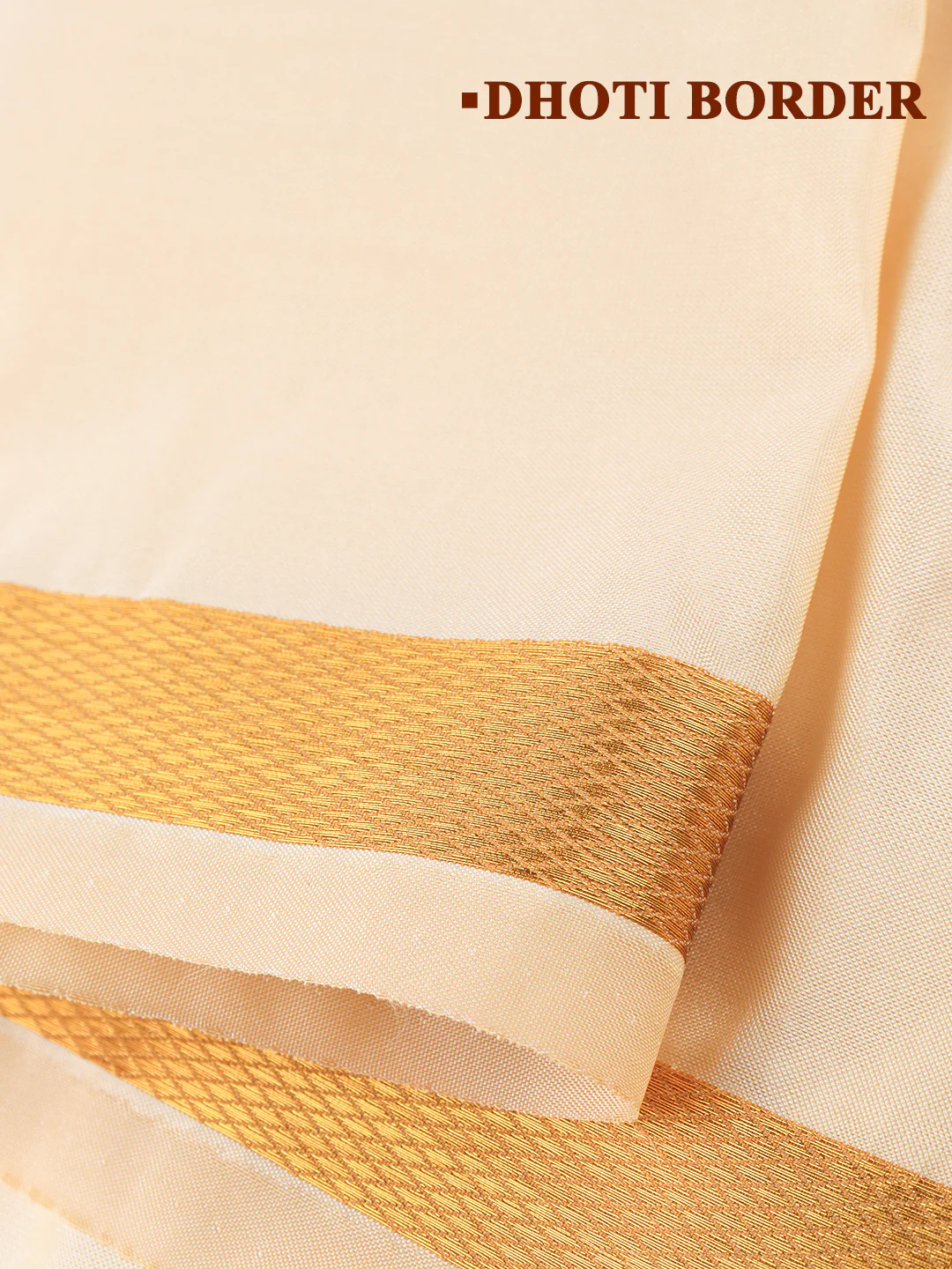 Men Art Silk Dhoti & Shirting Set F.Peach Ashirwath(2*1) - Image 4