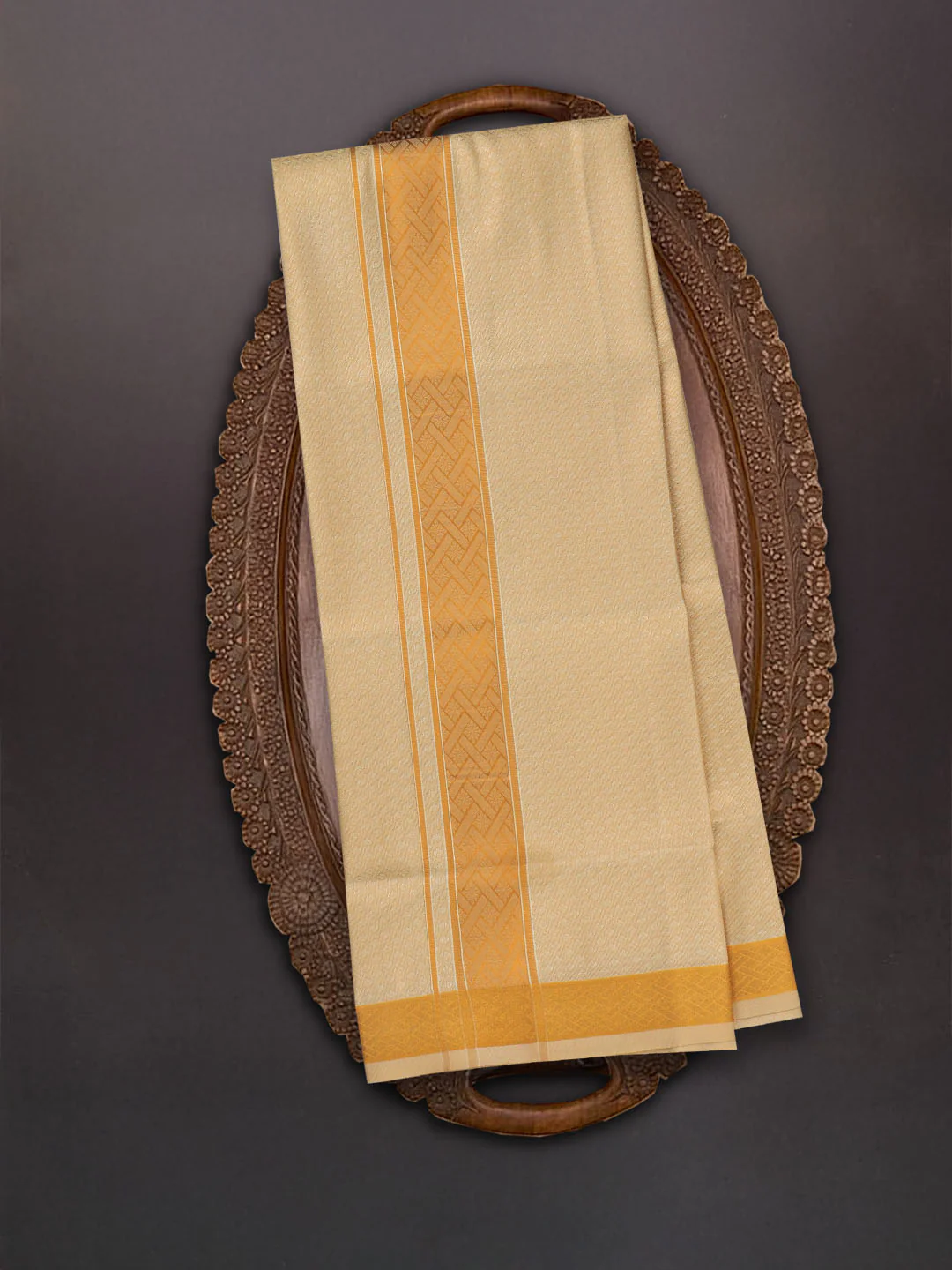 Men Art Silk Dhoti & Shirting Set Gold Moon Stone(2*1) - Image 2