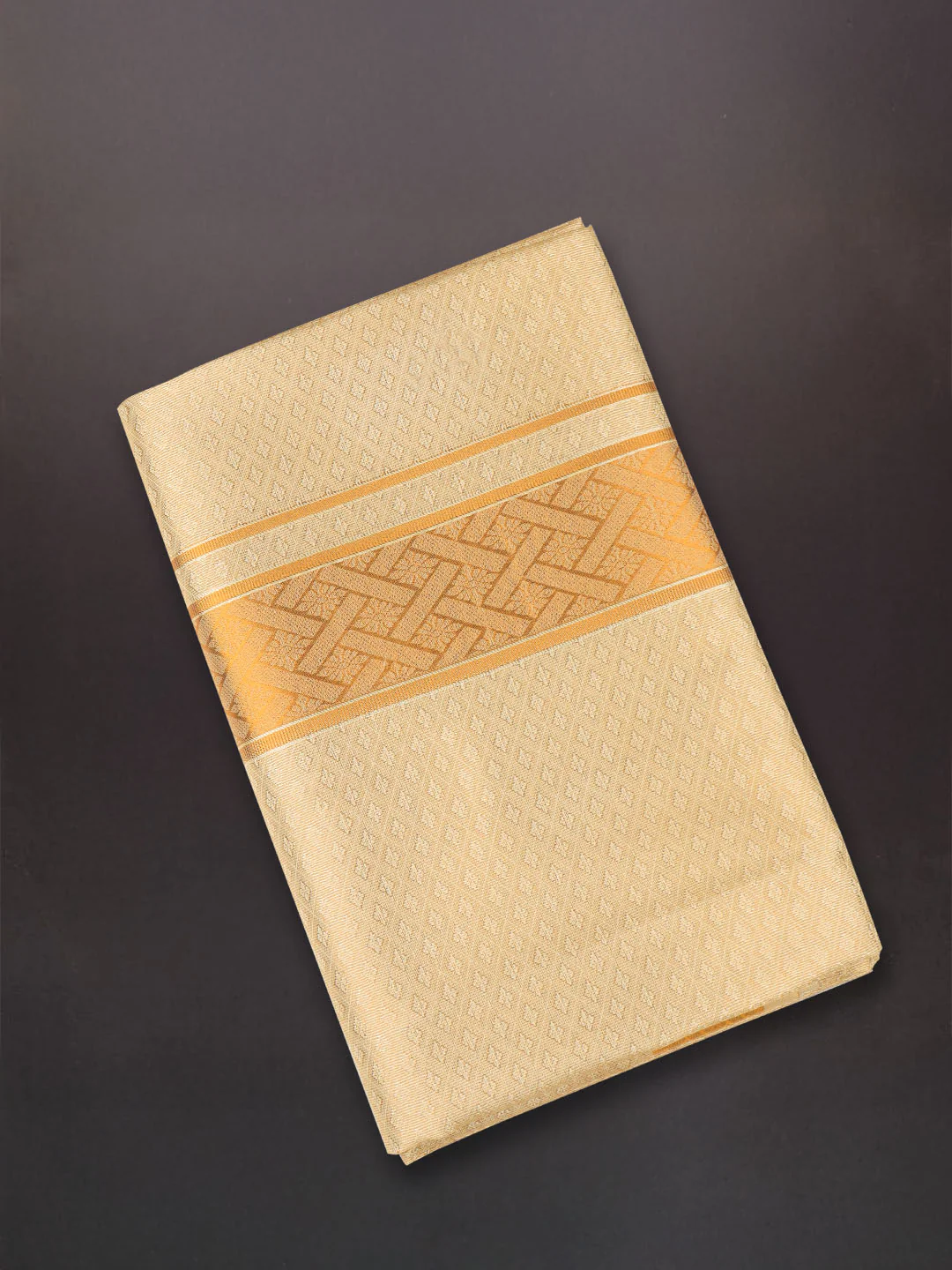Men Art Silk Dhoti & Shirting Set Gold Moon Stone(2*1) - Image 3