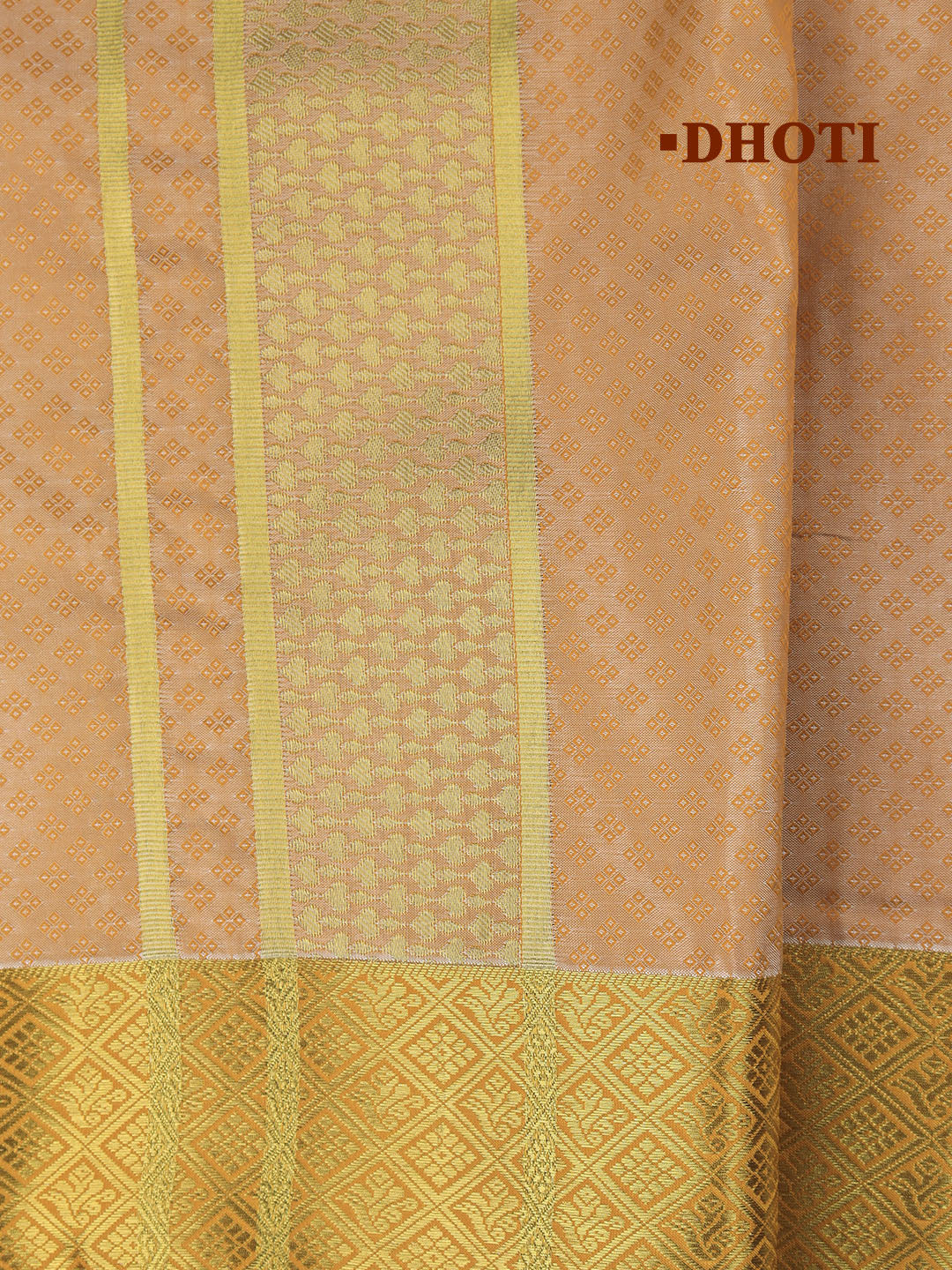 Men Art Silk Dhoti & Shirting Set Orange Mangalakara 140k (2 in 1) M30 - Image 5