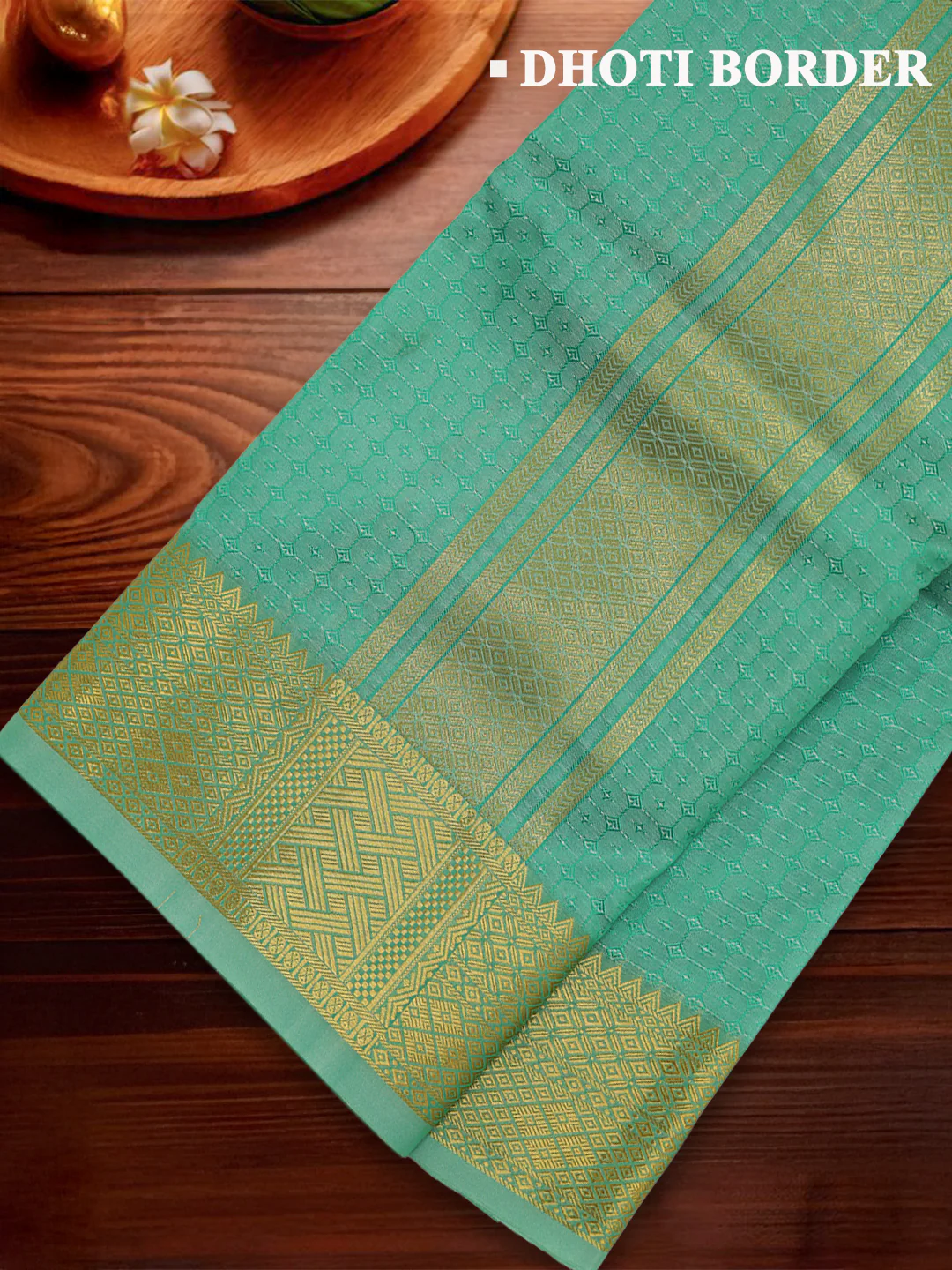 Men Art Silk Dhoti & Shirting Set R.Green Subakalyan (2 in 1) SK02 - Image 3