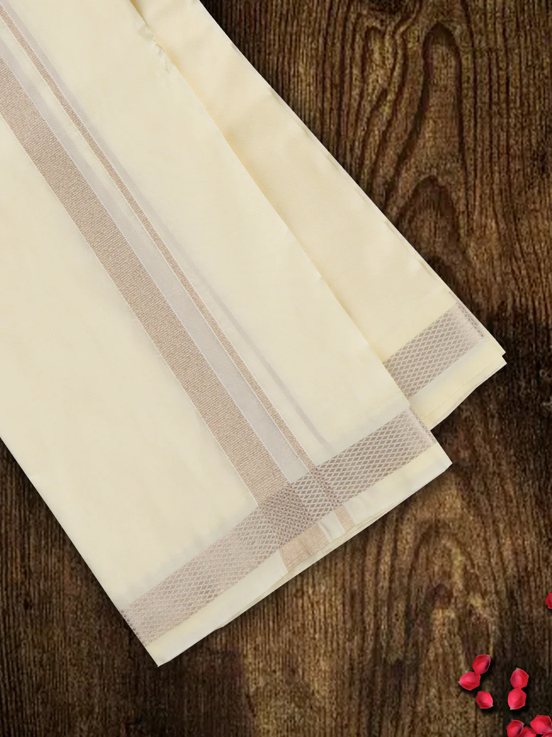 Men Art Silk Dhoti & Shirting Set Shubha Hora Uniflora (3 in 1) - Image 5