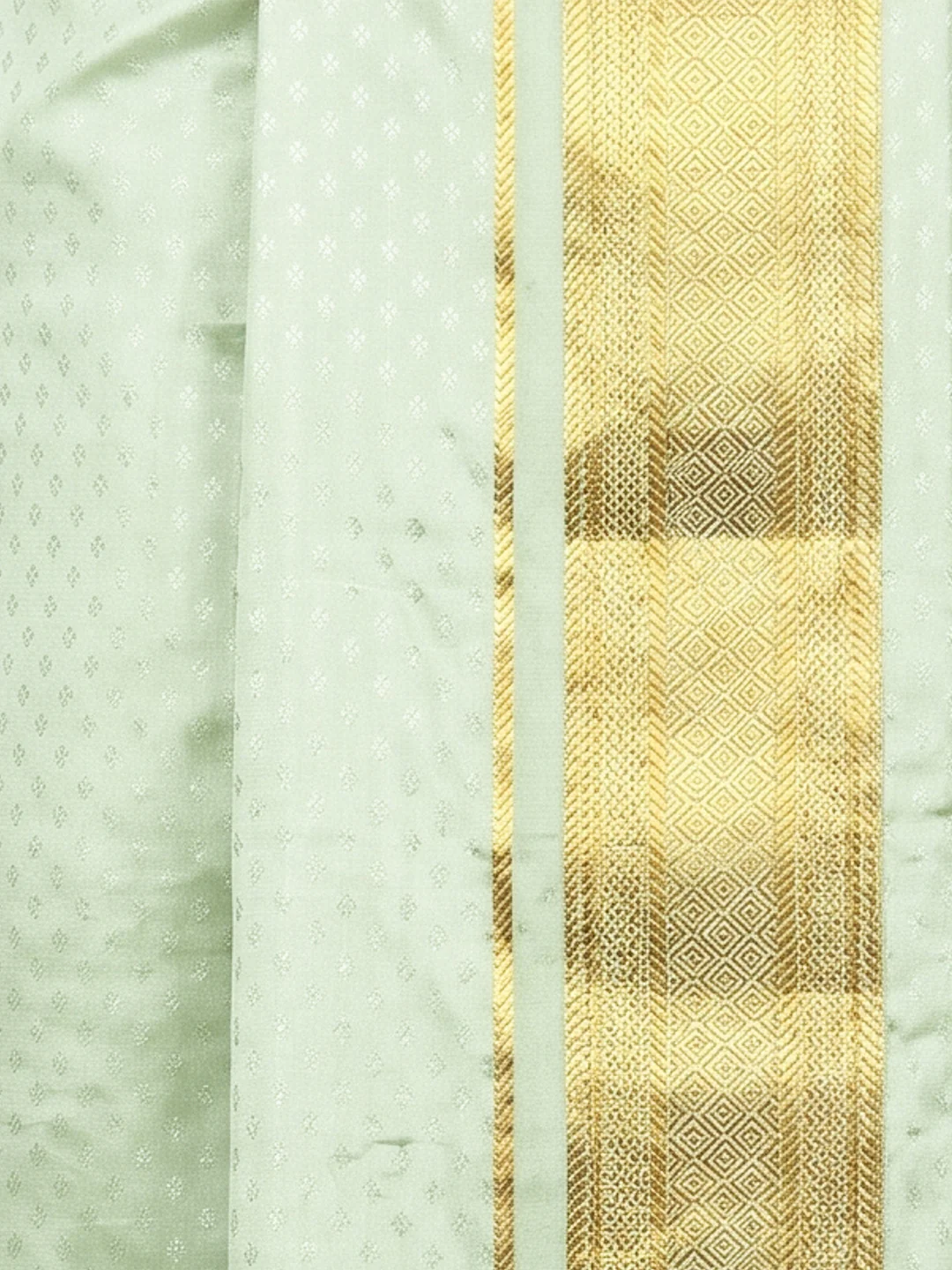 Men Art Silk Jacquard Shirt Dhoti & Towel Set Marine Green Swayamvara Grand MGJD1 - Image 4