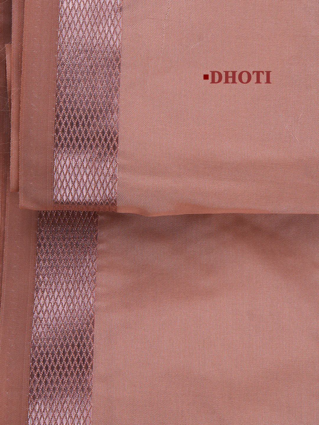 Men Art Silk Jari Dhoti & Shirting Set Copper Ashirwath(3*1) - Image 4