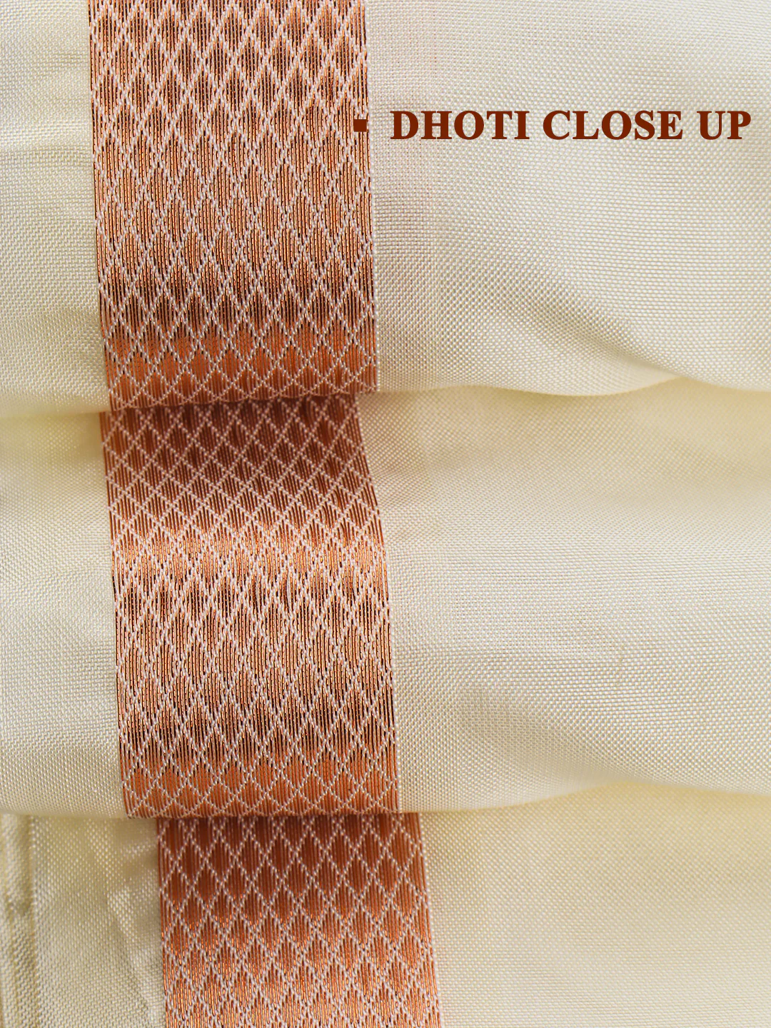 Men Art Silk Jari Dhoti & Shirting Set Copper Shubha Hora (3*1) - Image 6