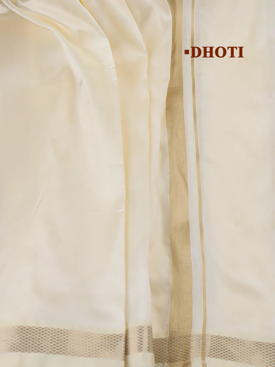 Men Art Silk Jari Dhoti & Shirting Set Gold Shubha Hora (3*1) - Image 4
