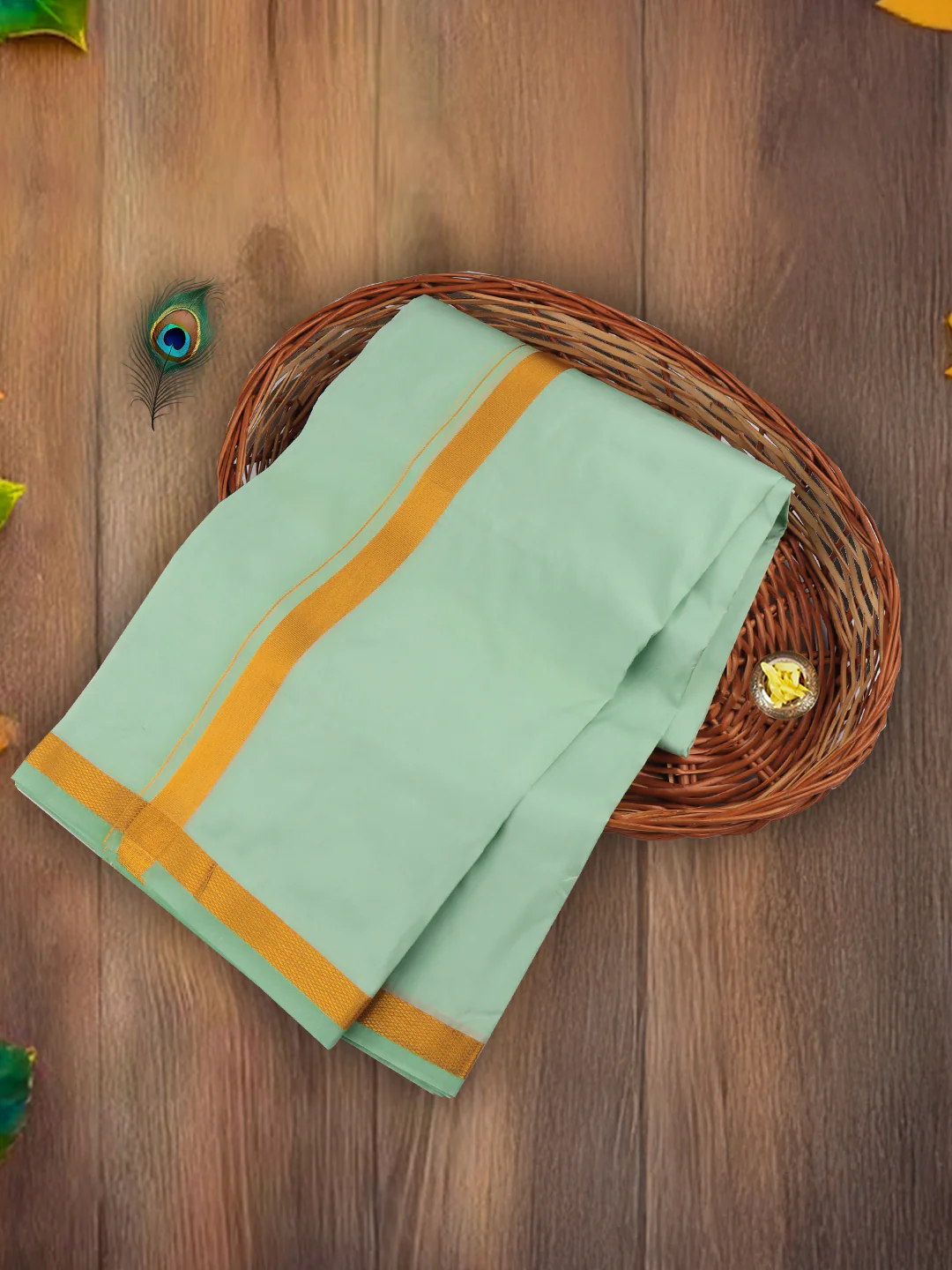 Men Art Silk Jari Dhoti & Shirting Set M.Grey Ashirwath(3*1) - Image 3