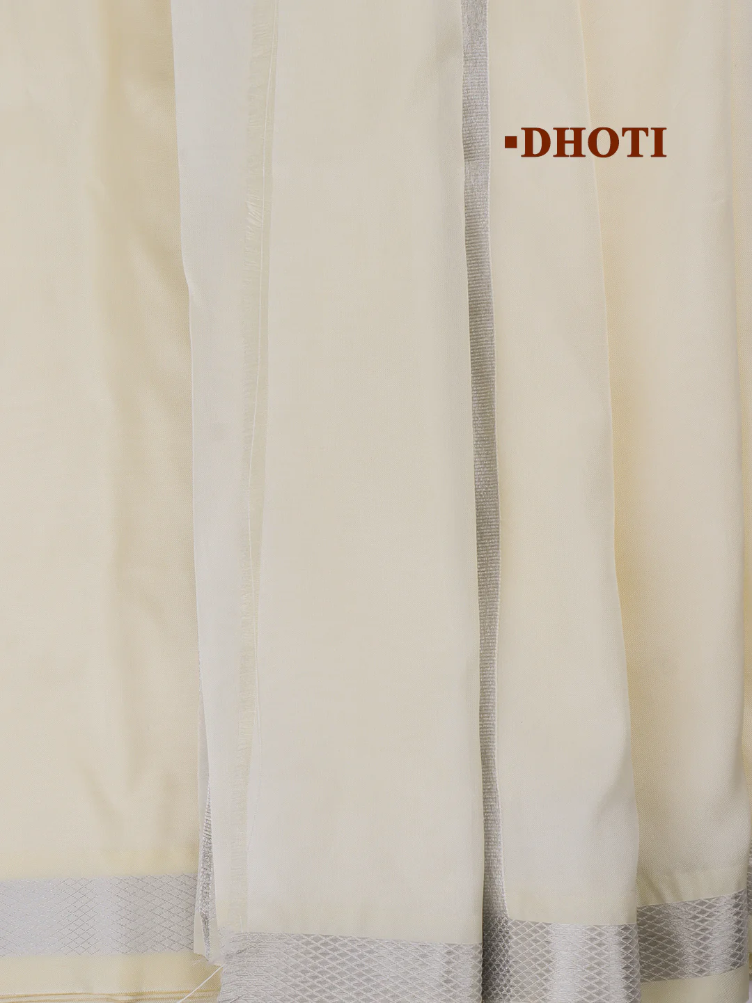 Men Art Silk Jari Dhoti & Shirting Set Silver Shubha Hora (3*1) - Image 4