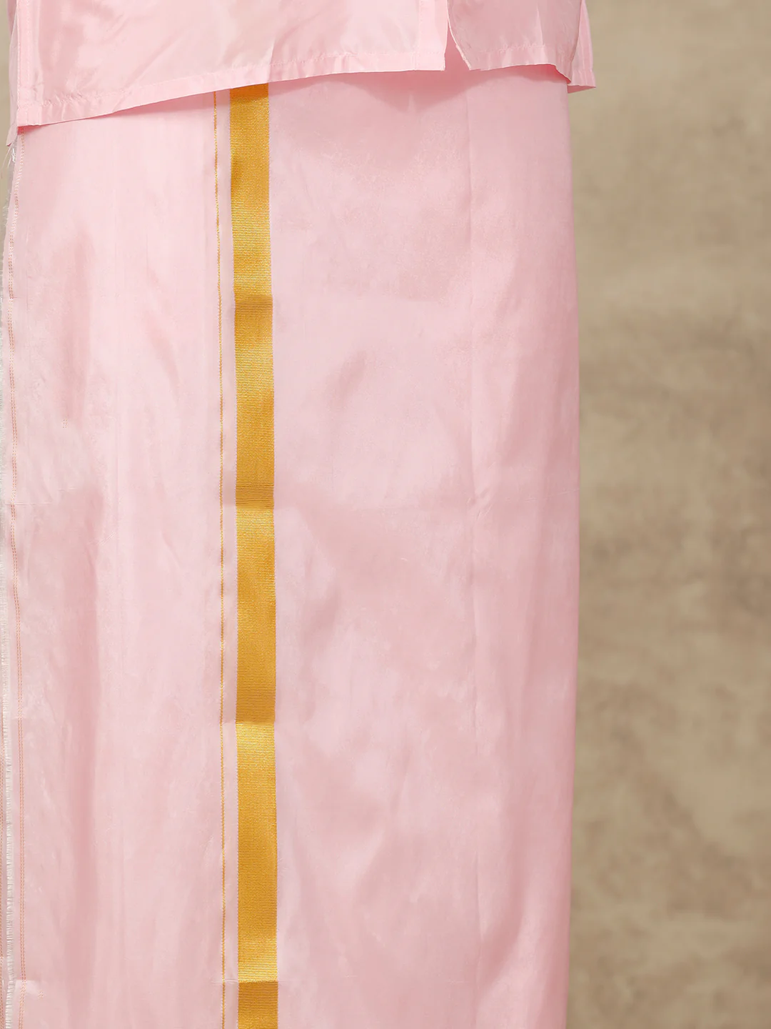 Men Art Silk Pink Shirt & Dhoti Towel Set Swayamvara - Image 5